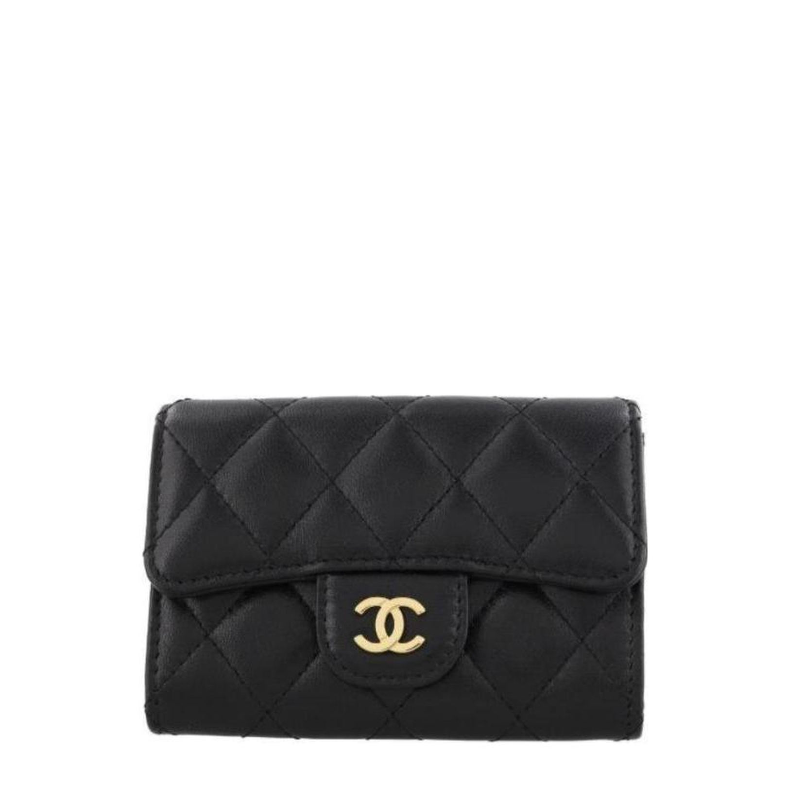Classic Card Holder - Lambskin & Gold-Tone Metal, Black