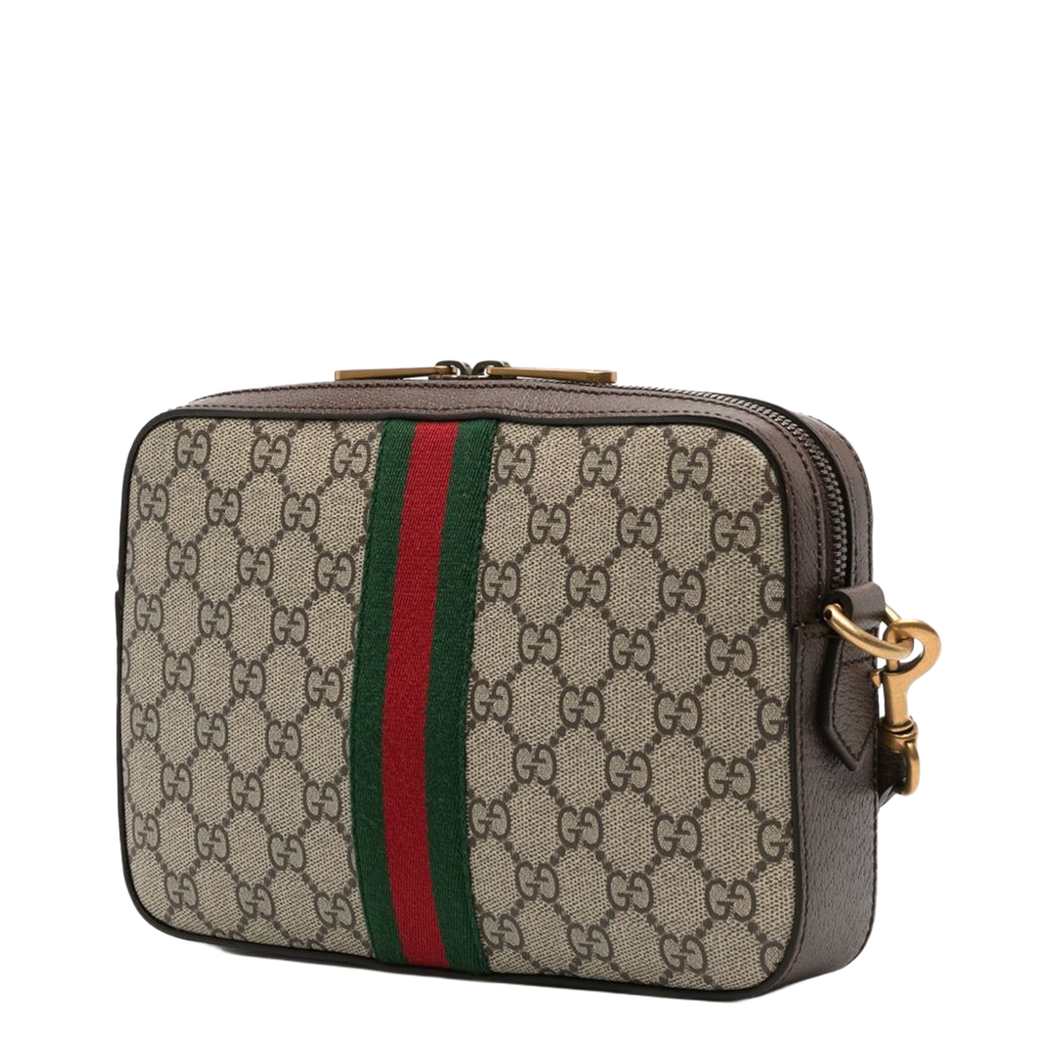 Ophidia Small Canvas Crossbody Bag - Beige