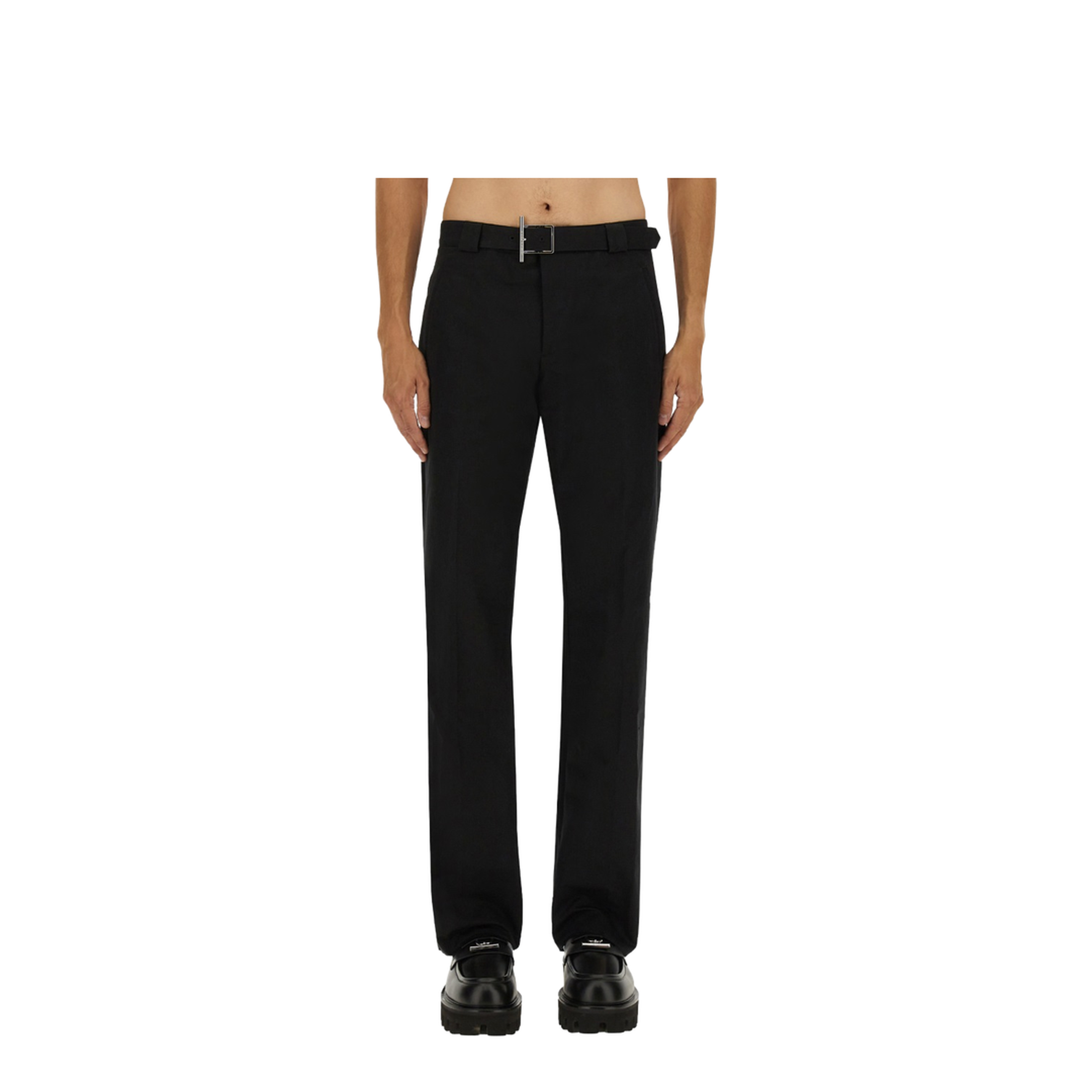 Pants with T-Bar Belt