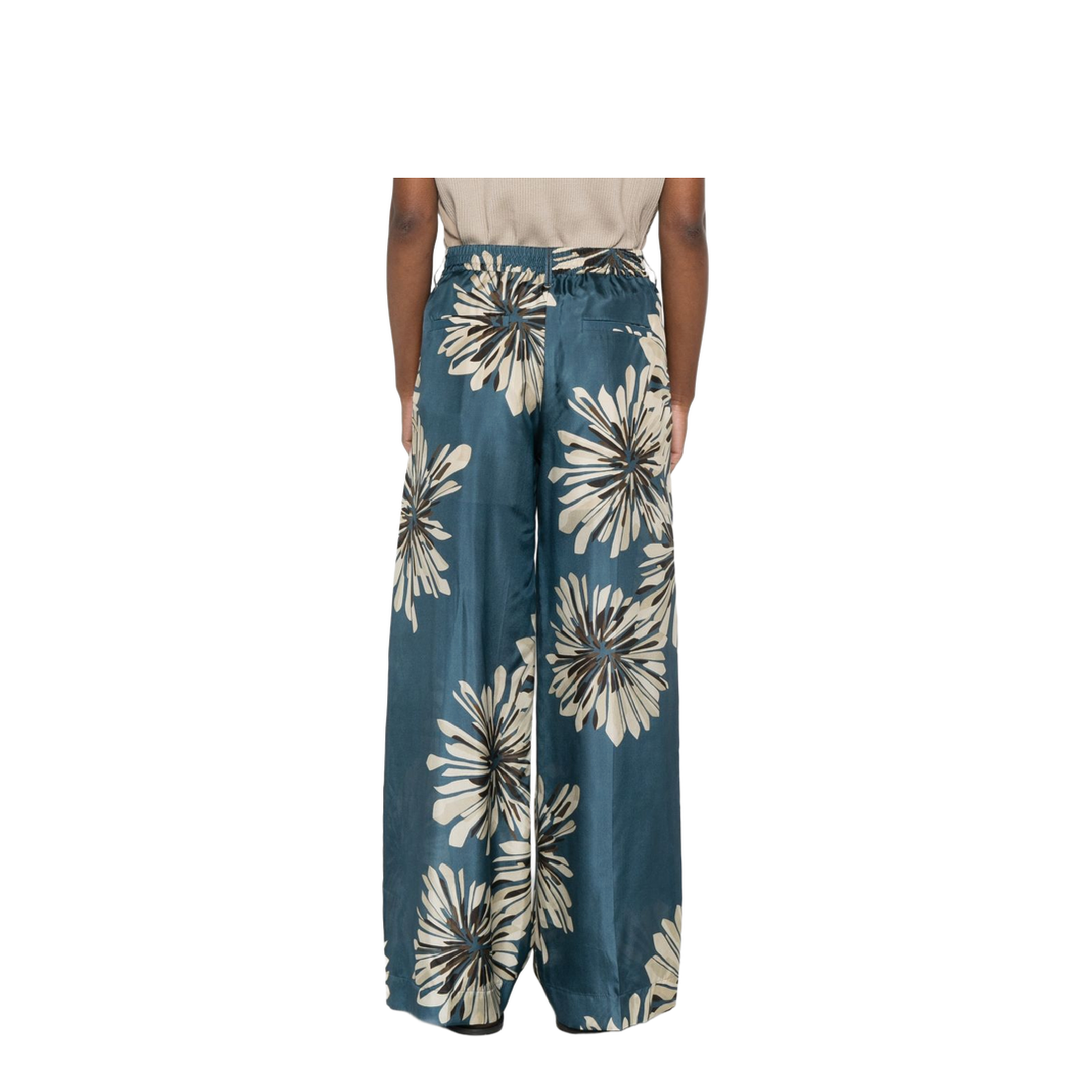 Floral Printed Silk Pants