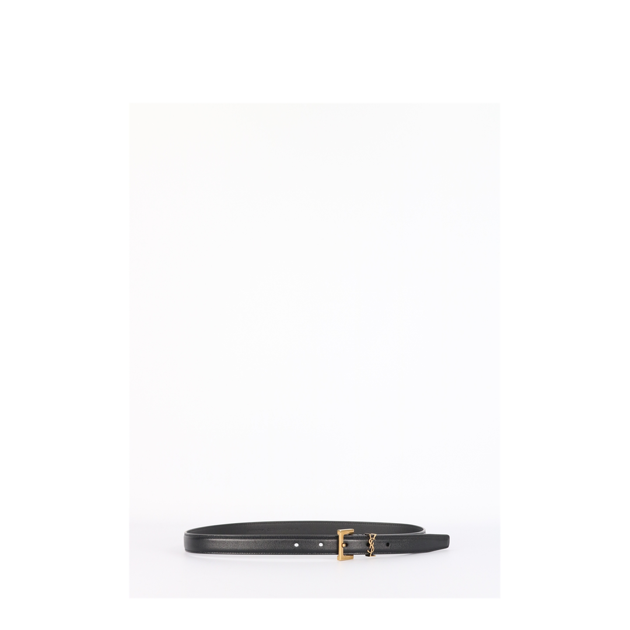 CASSANDRE thin belt in smooth leather in Black