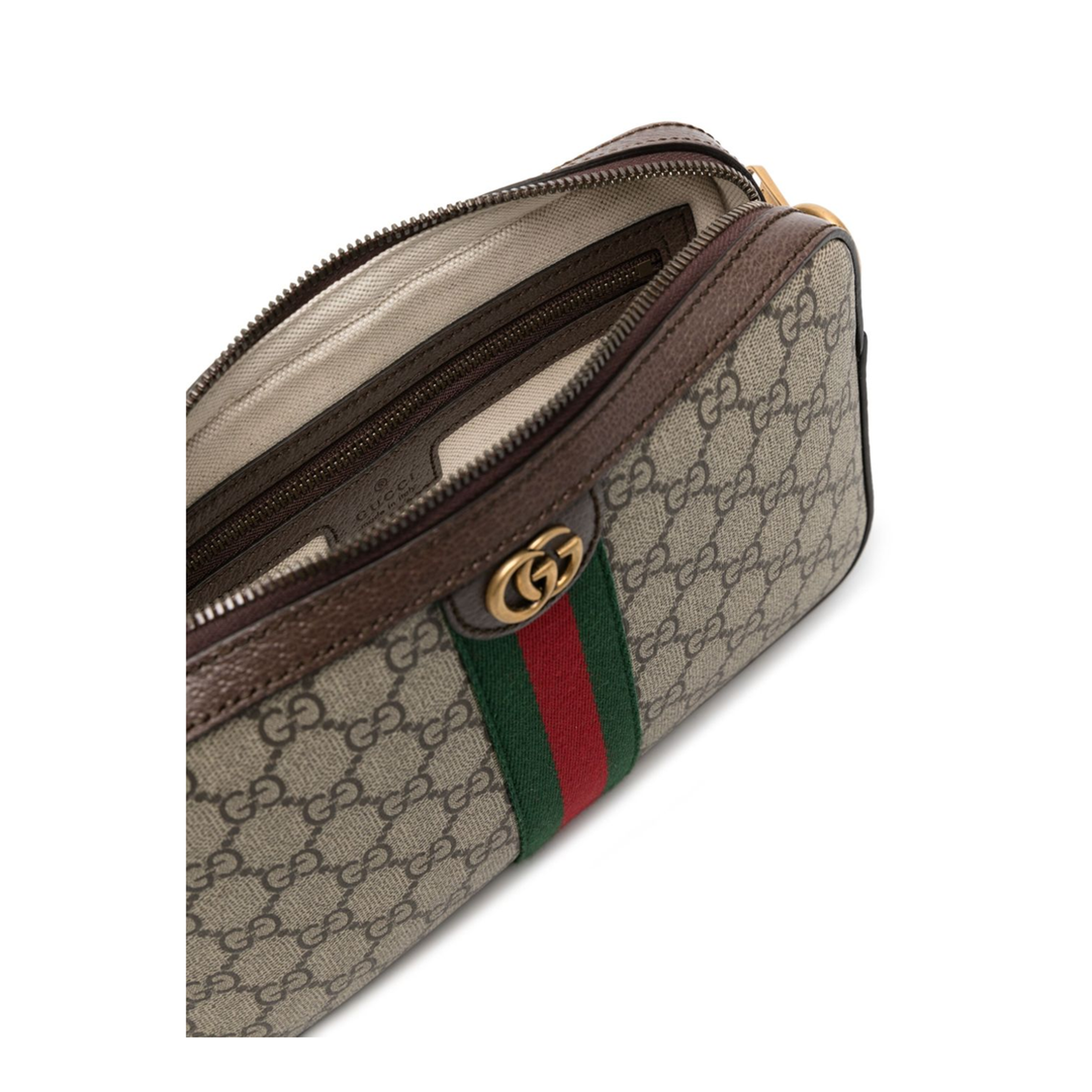 Ophidia Small Canvas Crossbody Bag - Beige