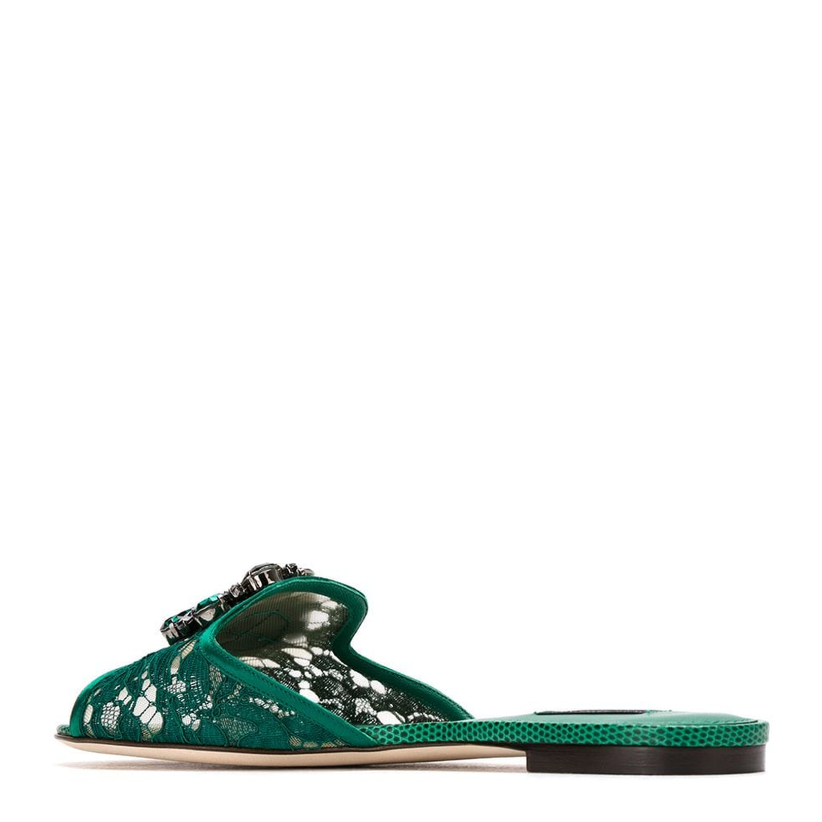 Emerald Green Crystal Lace Sandals