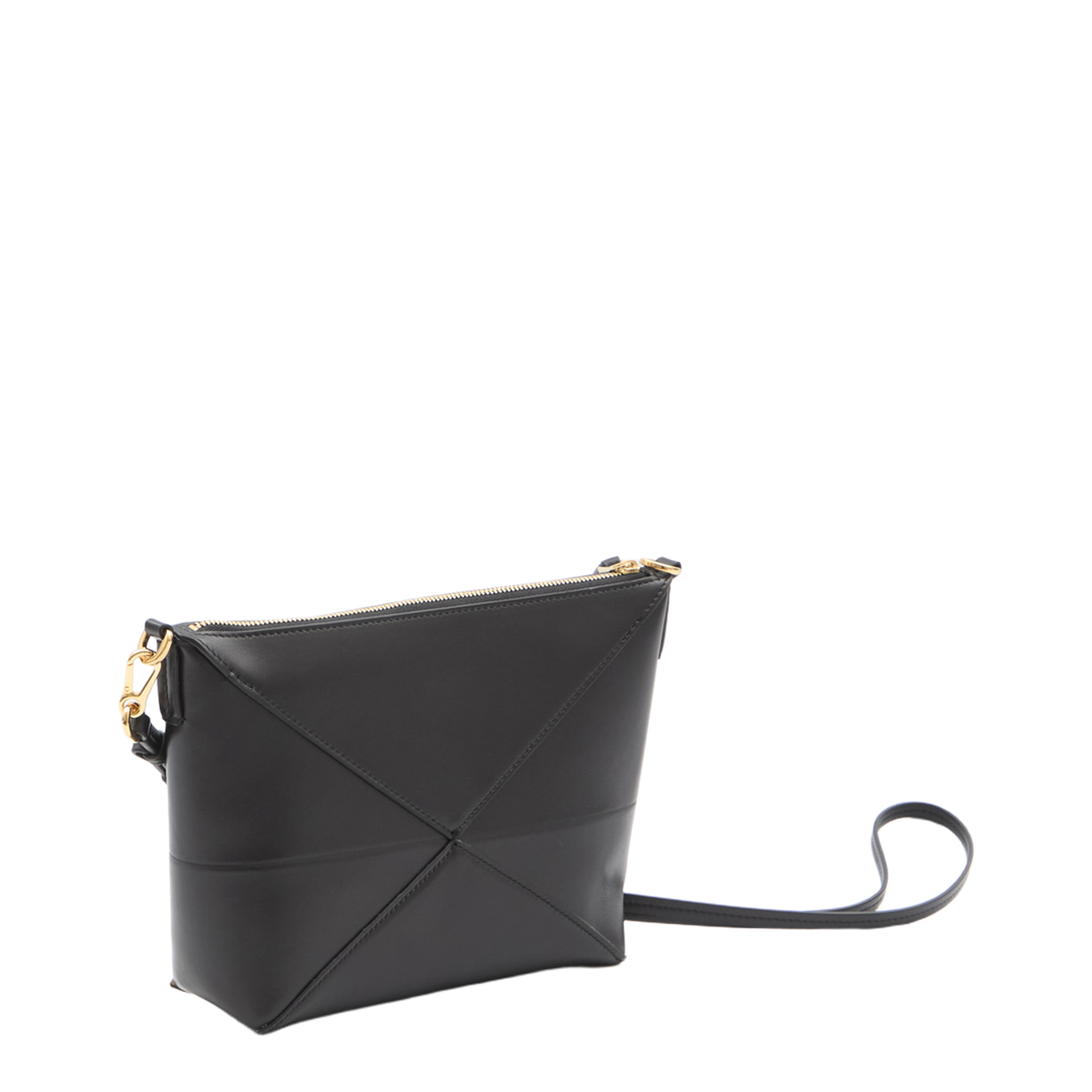 Puzzle Fold Leather Pouch - Black