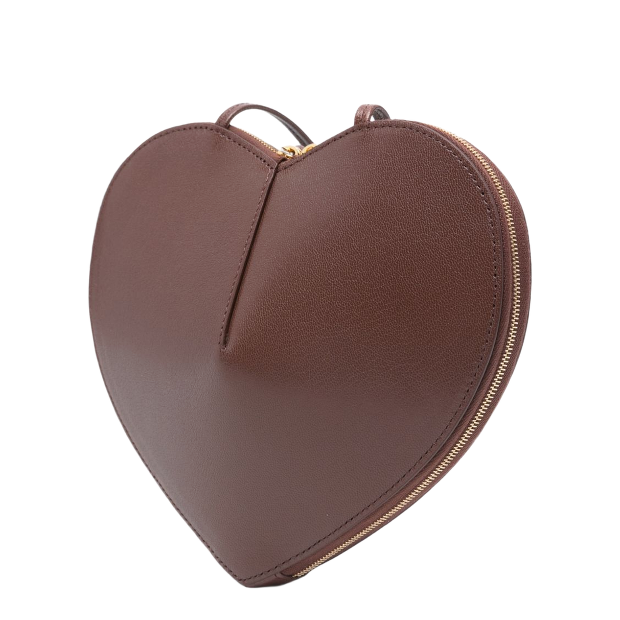 Brown Le Coeur Bi-Material Bag in Leather