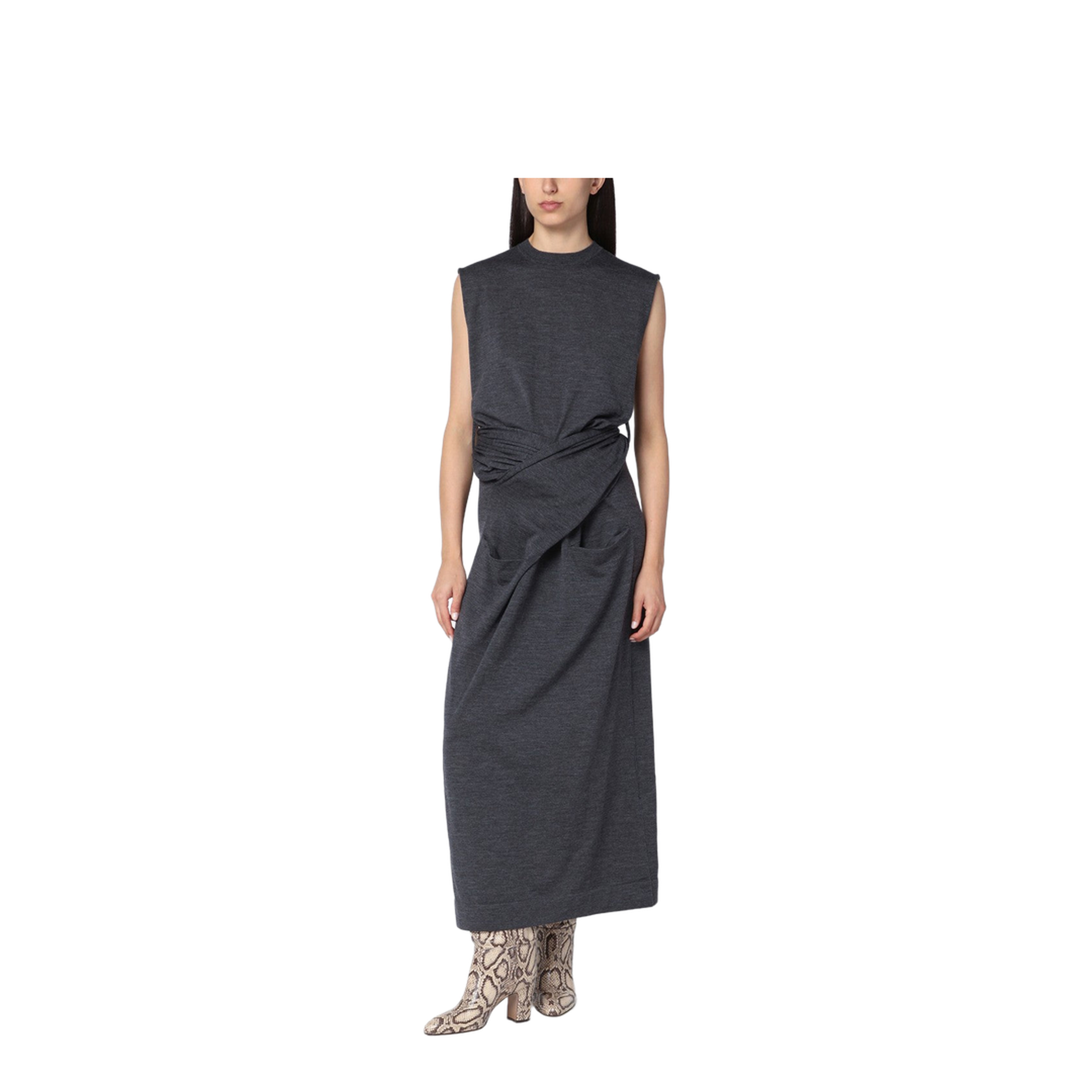 Gathered Neck Volume Dress