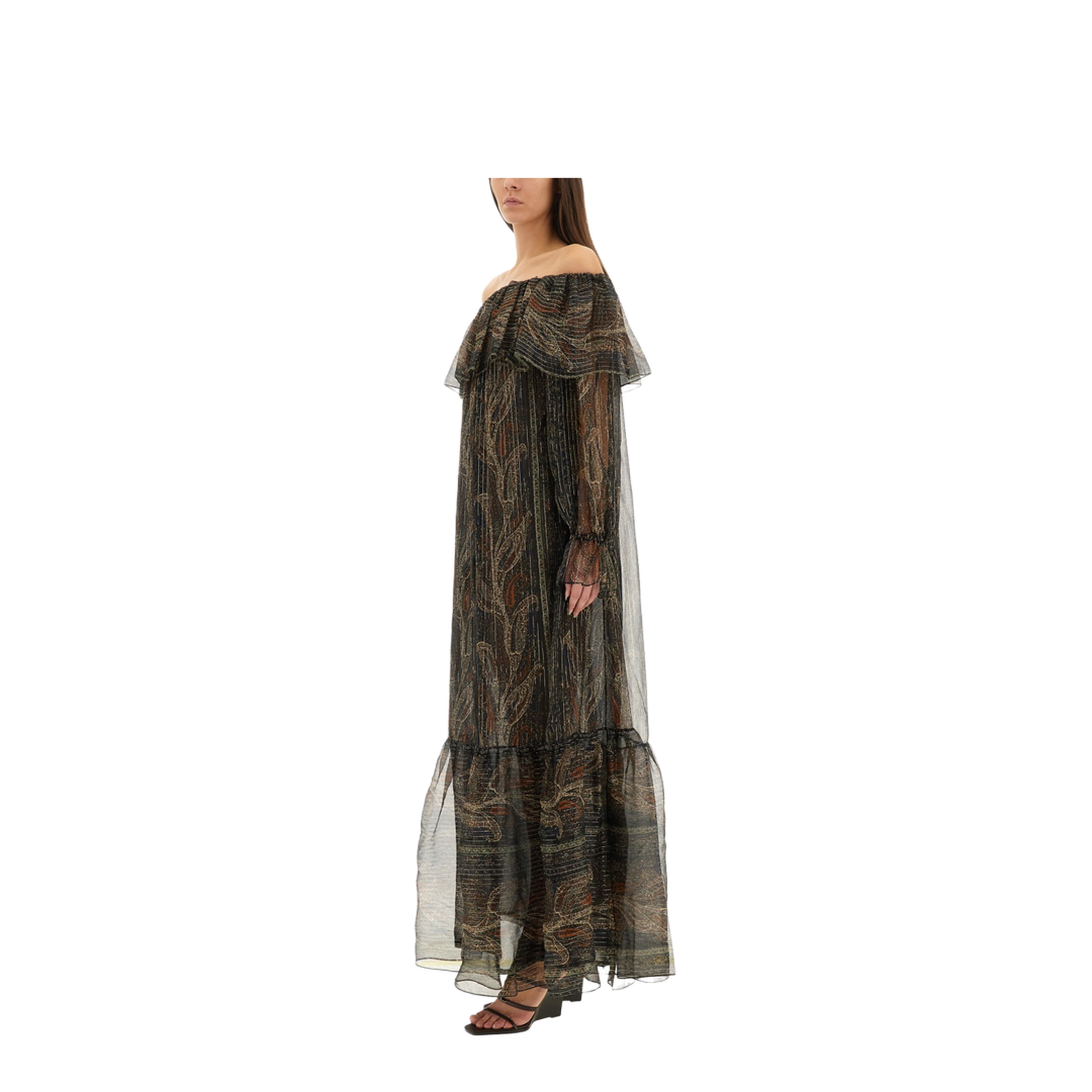 Silk Lurex Creponne Dress