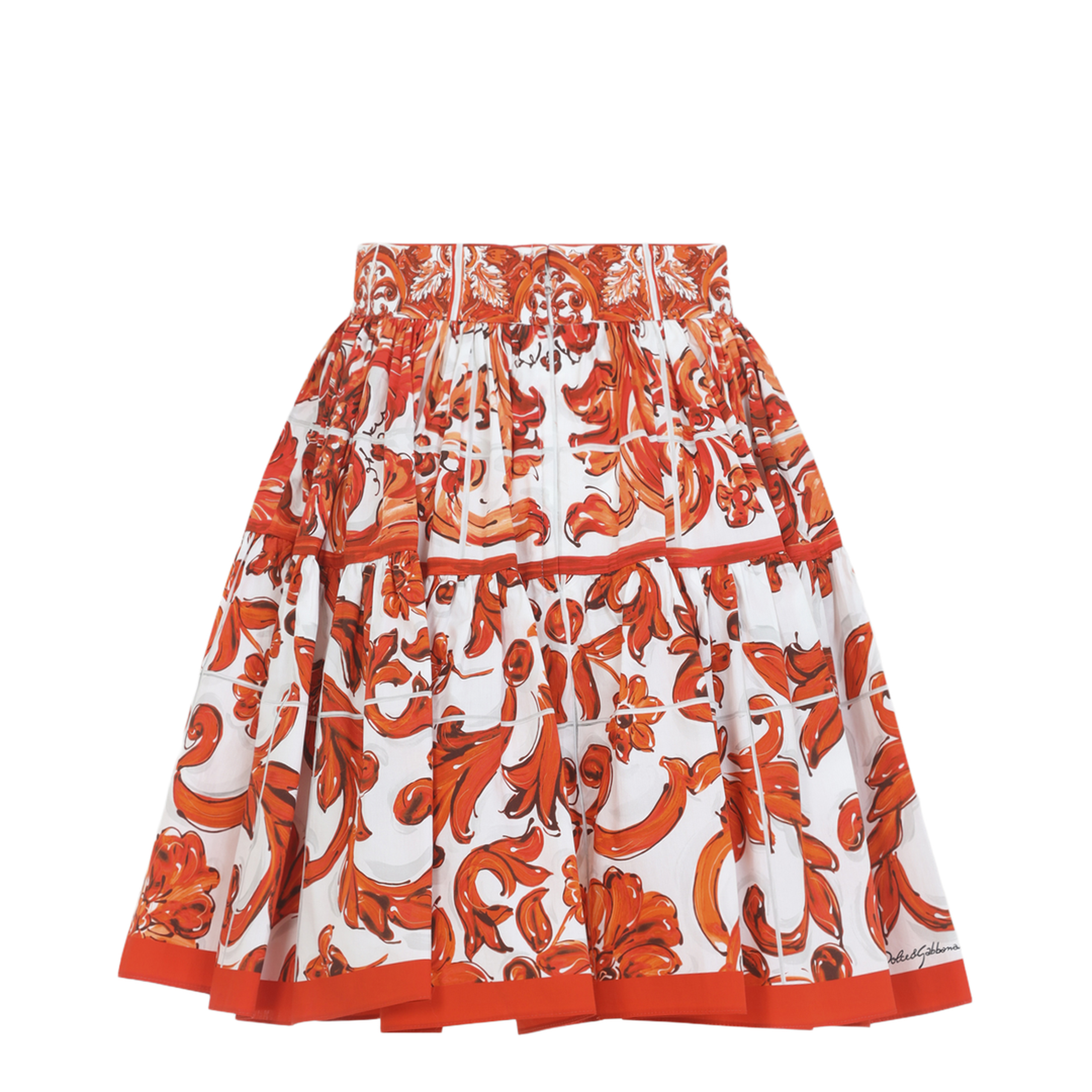 MAYFEYR - Dolce & Gabbana - Popeline Maiolica Skirt - F4CB1TGDDRL