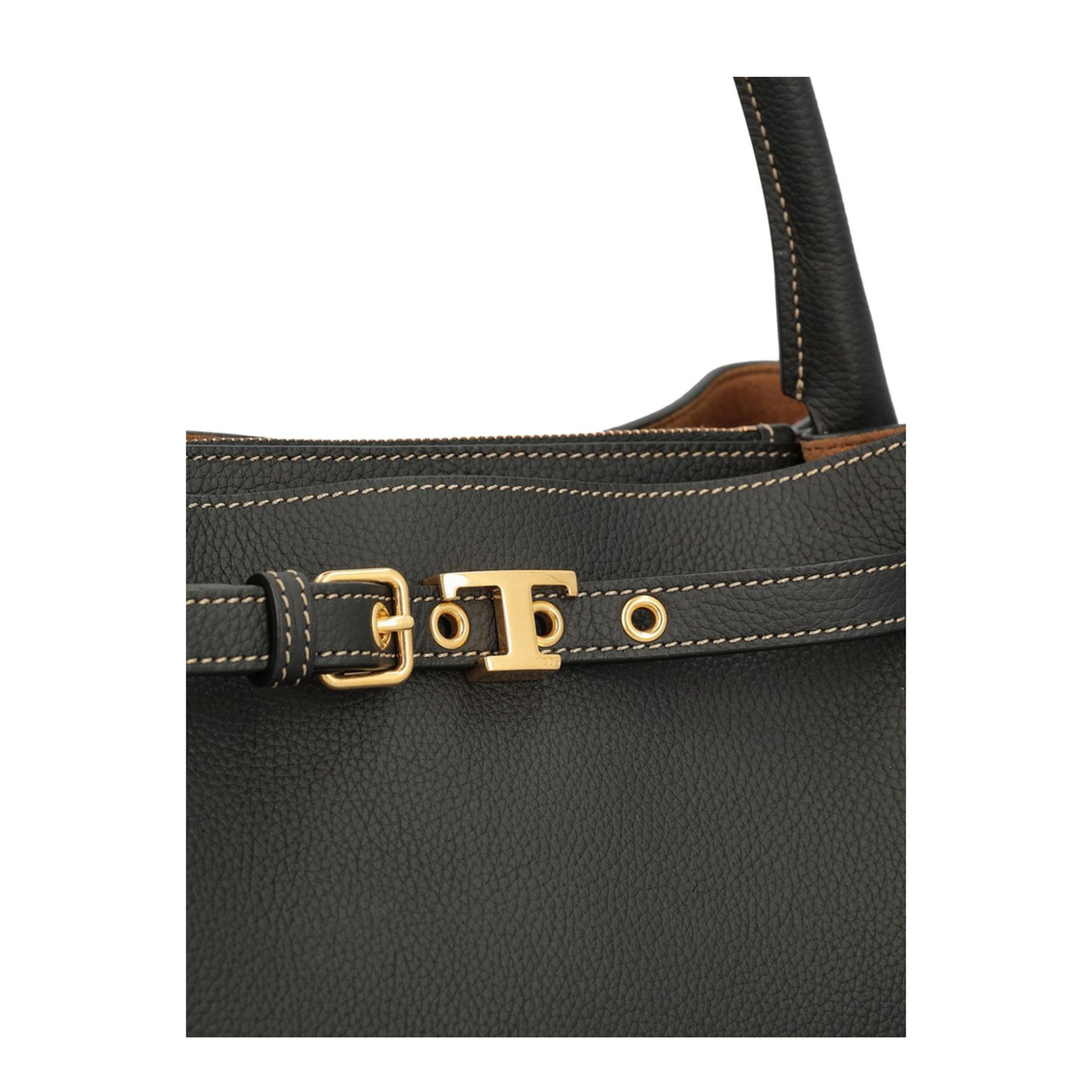 T Timeless Mini Calfskin Leather Top-Handle Bag - Black