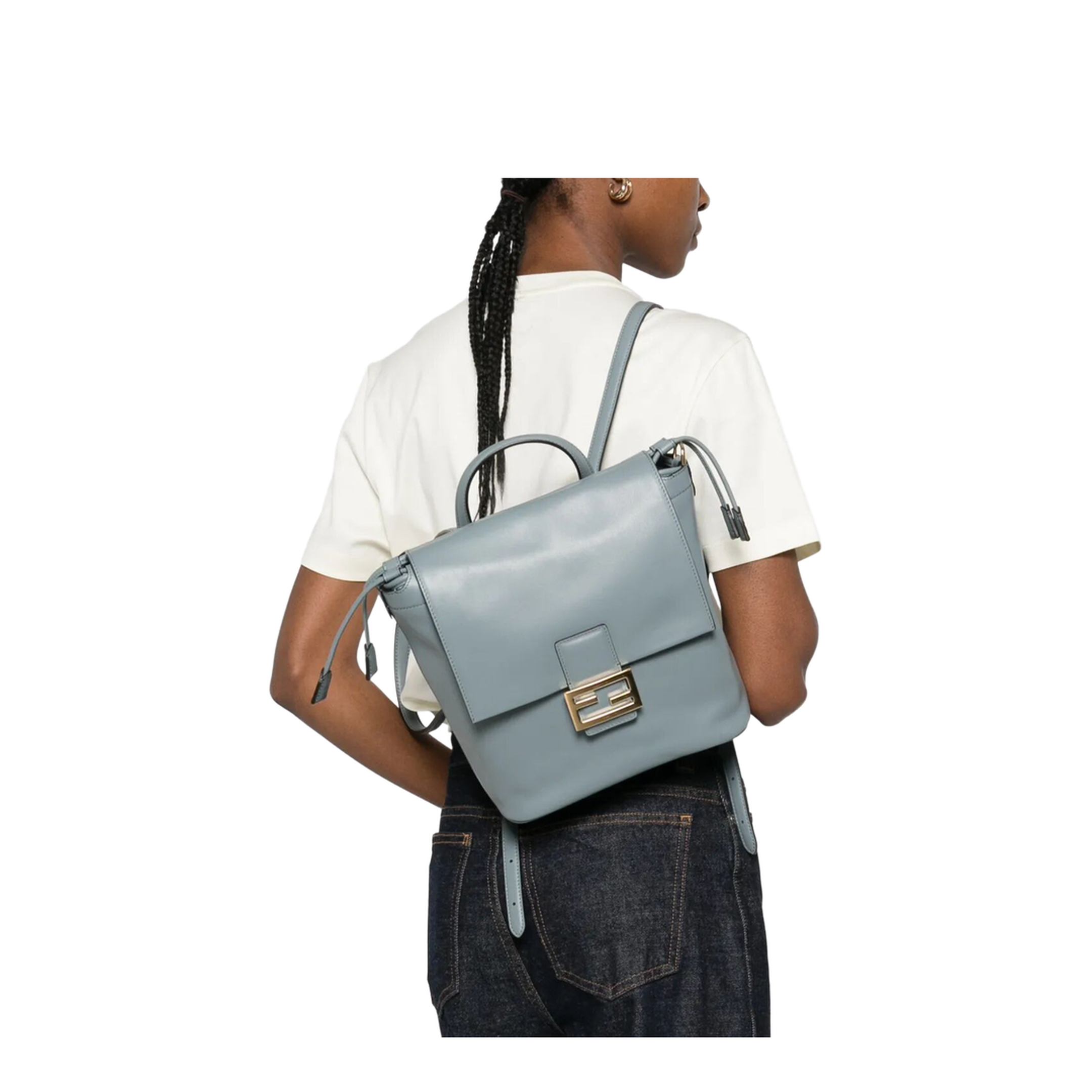 Women's Backpack Leather Blue