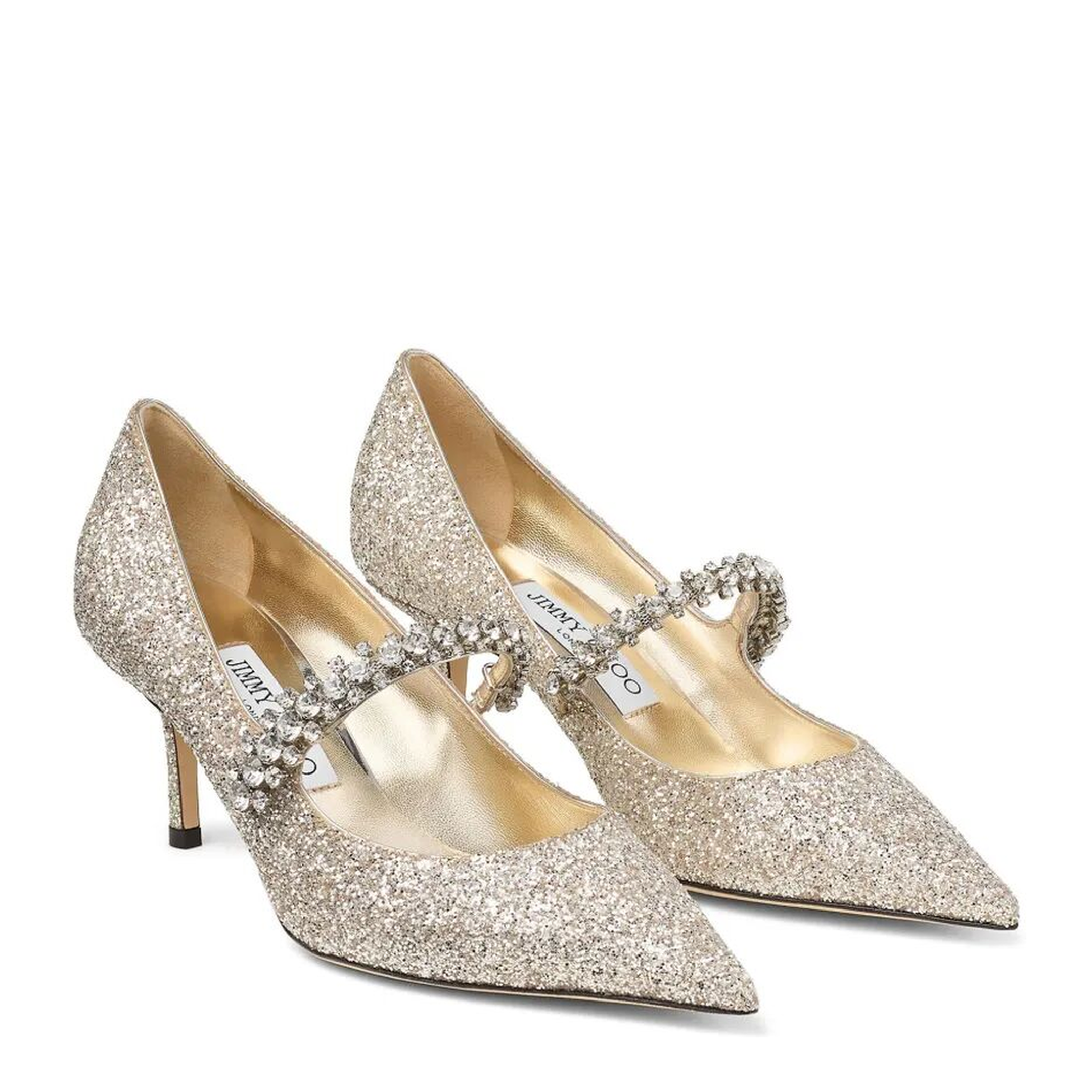 MAYFEYR - Jimmy Choo - Crystal Embellished Pumps In Glitter Fabric - BINGPUMP65PZF