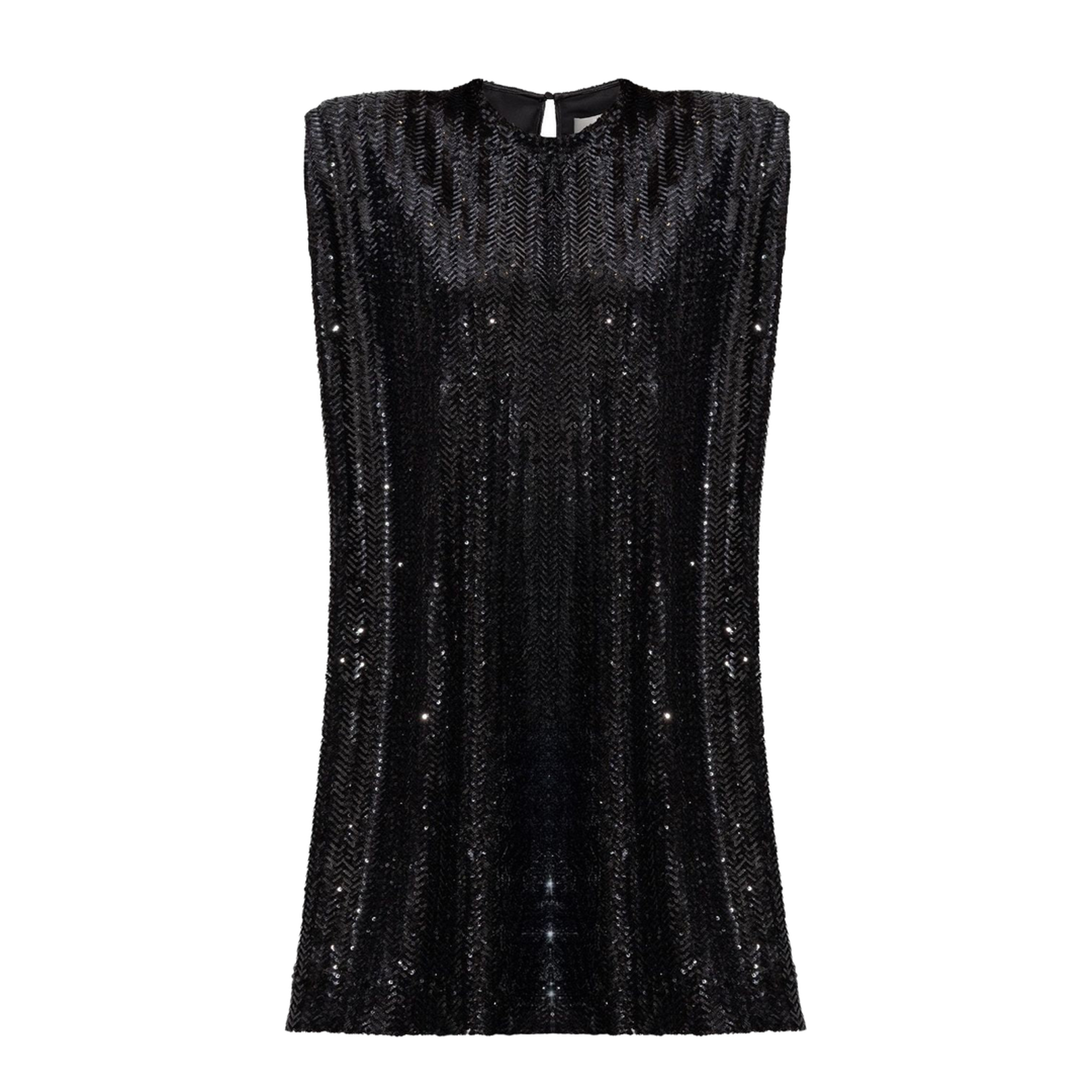 Black Shift Dress with Shoulder Pads