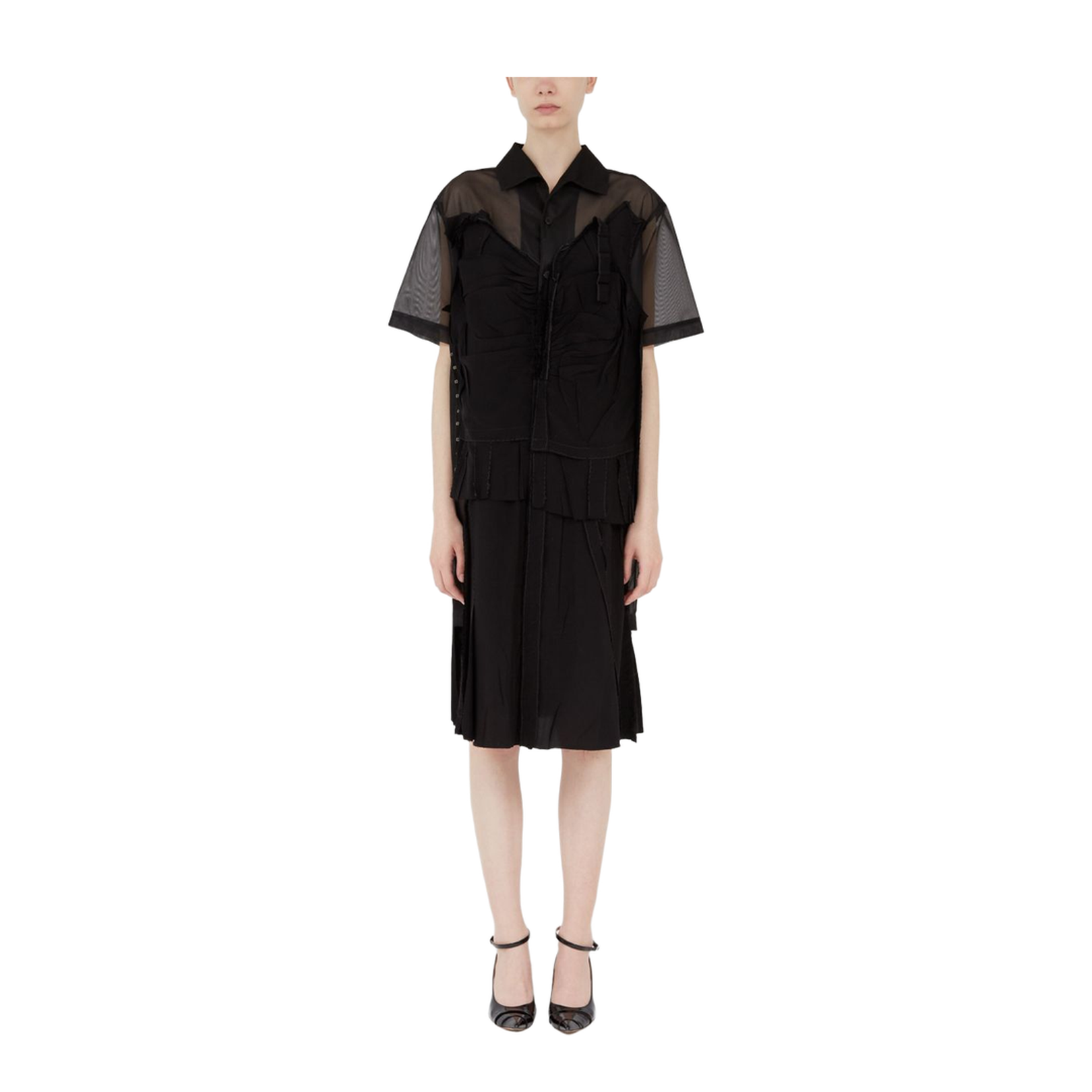 Black Mesh Design Dress