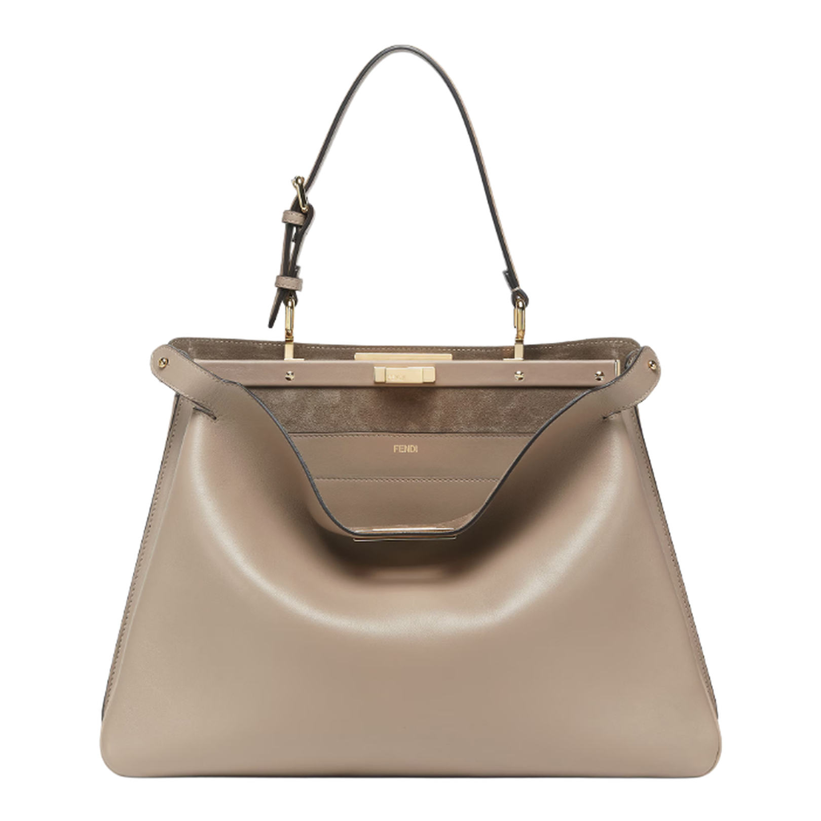 Peekaboo Large Leather Top Handle Bags - Beige
