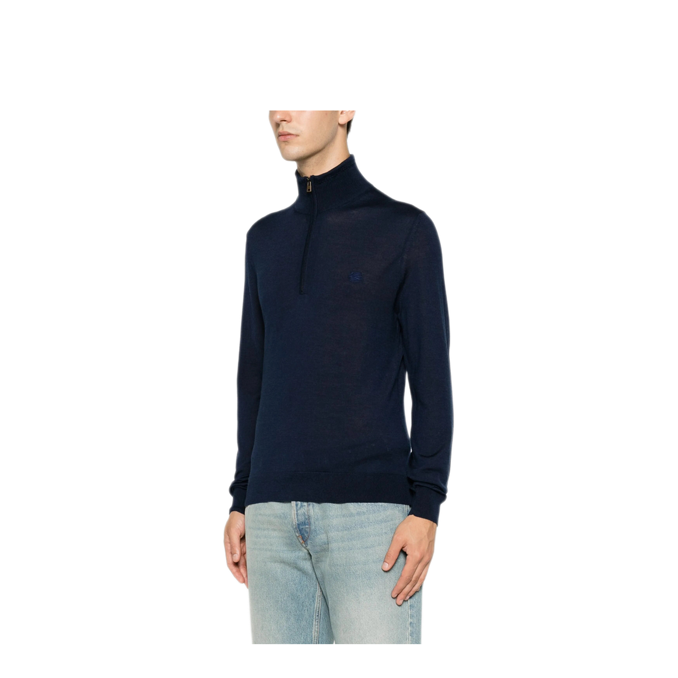 MAYFEYR - Etro - Fuji Knitted Quarter Zip Jumper - MRKF0120AU12Q