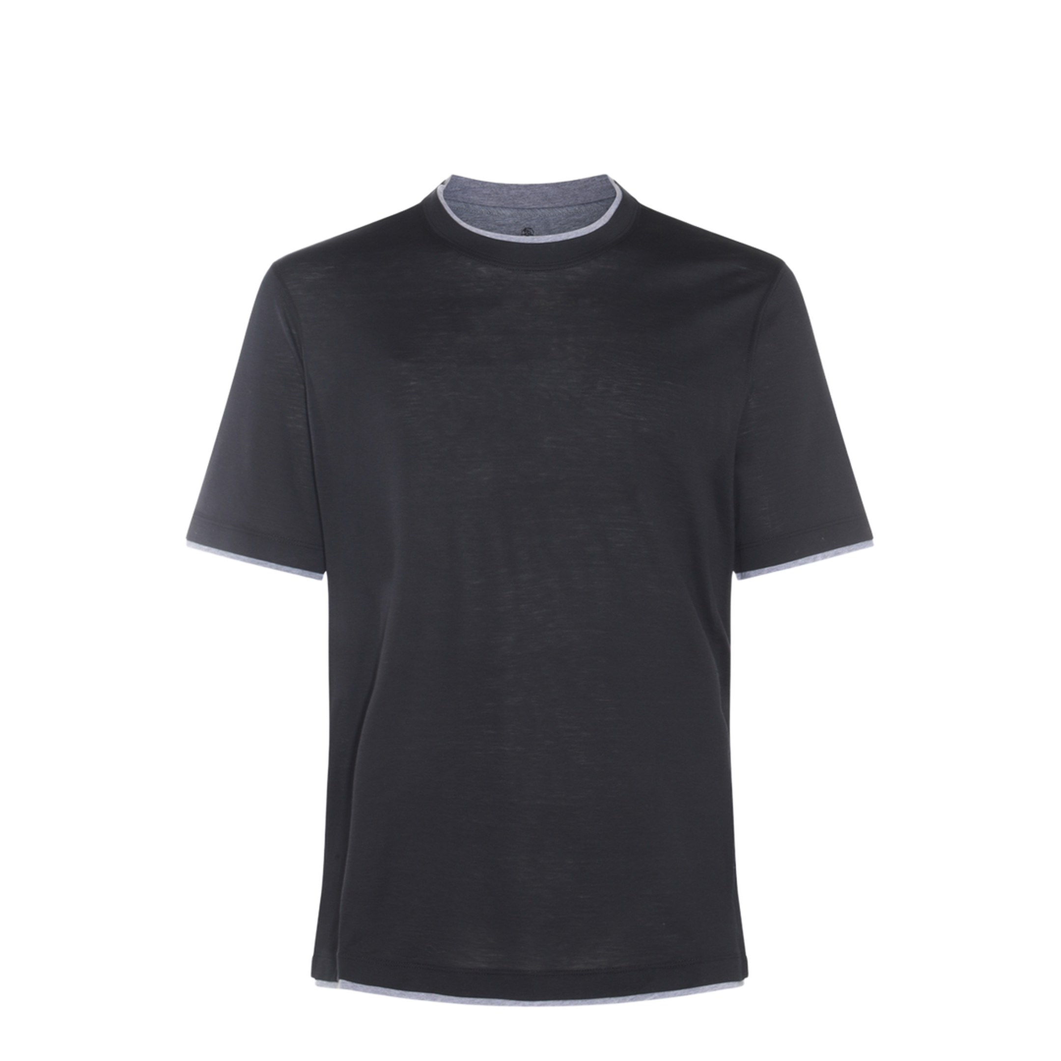 Layered-Effect Silk-Cotton T-Shirt