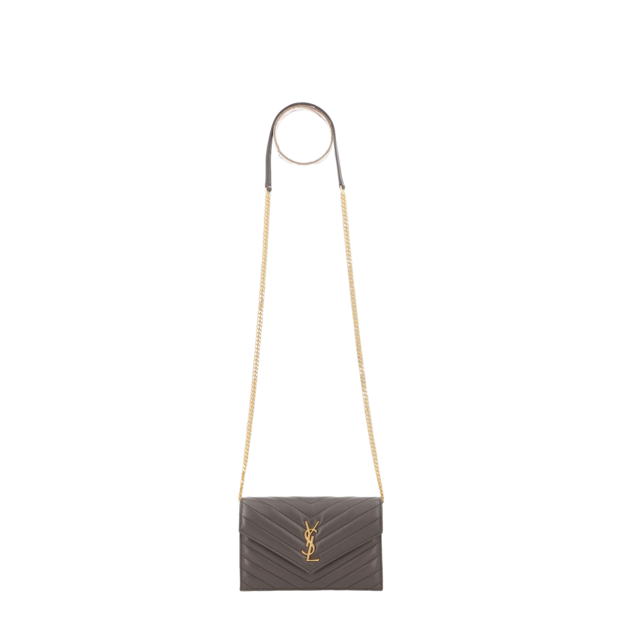 Cassandre Lambskin Envelope Chain Wallet - Urban Grey