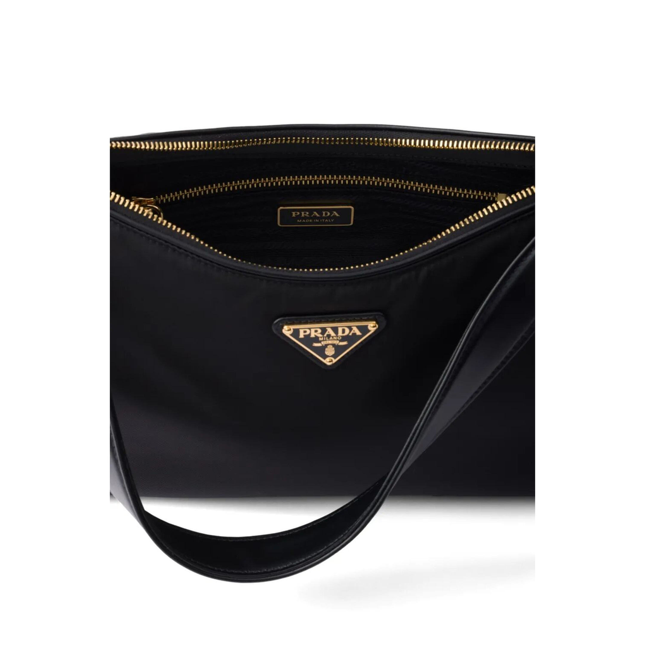 MAYFEYR - Prada - Aimée Large Re-Nylon And Leather Shoulder Bag With Padlock - 1BC232VODO2C8Q