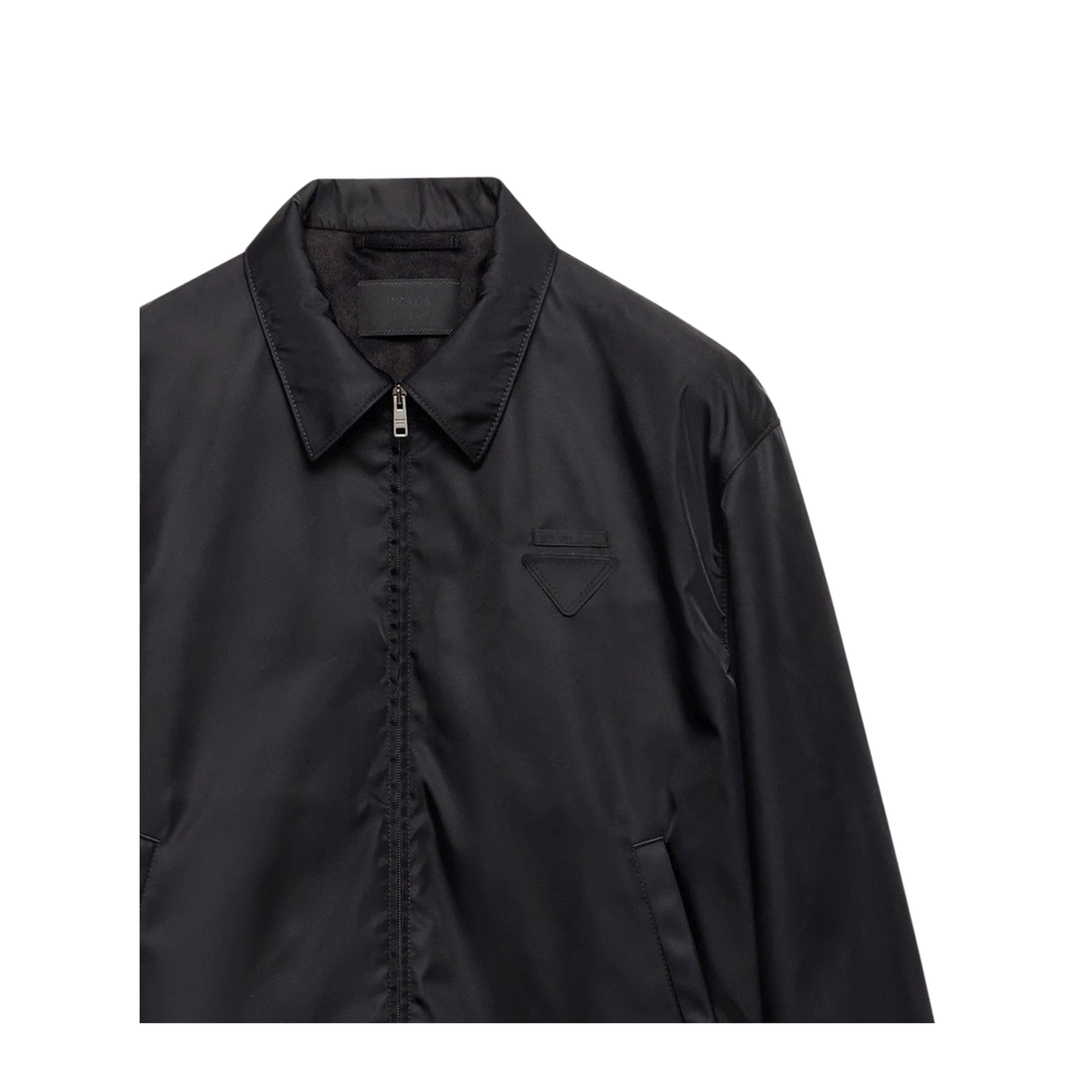 Black Jacket with Zip in Re-Nylon