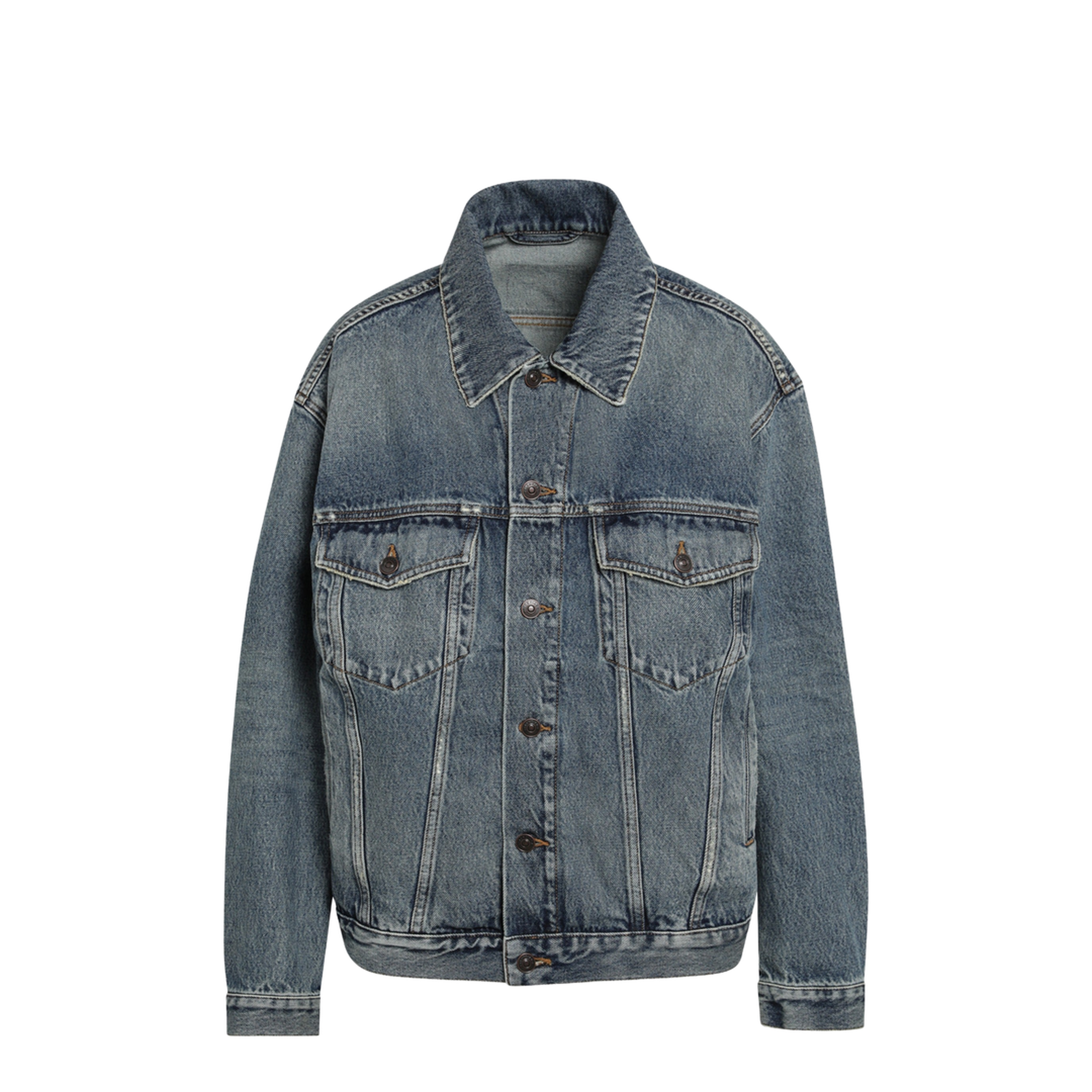 Kick Cotton Denim Jacket in Dirty Vintage Blue