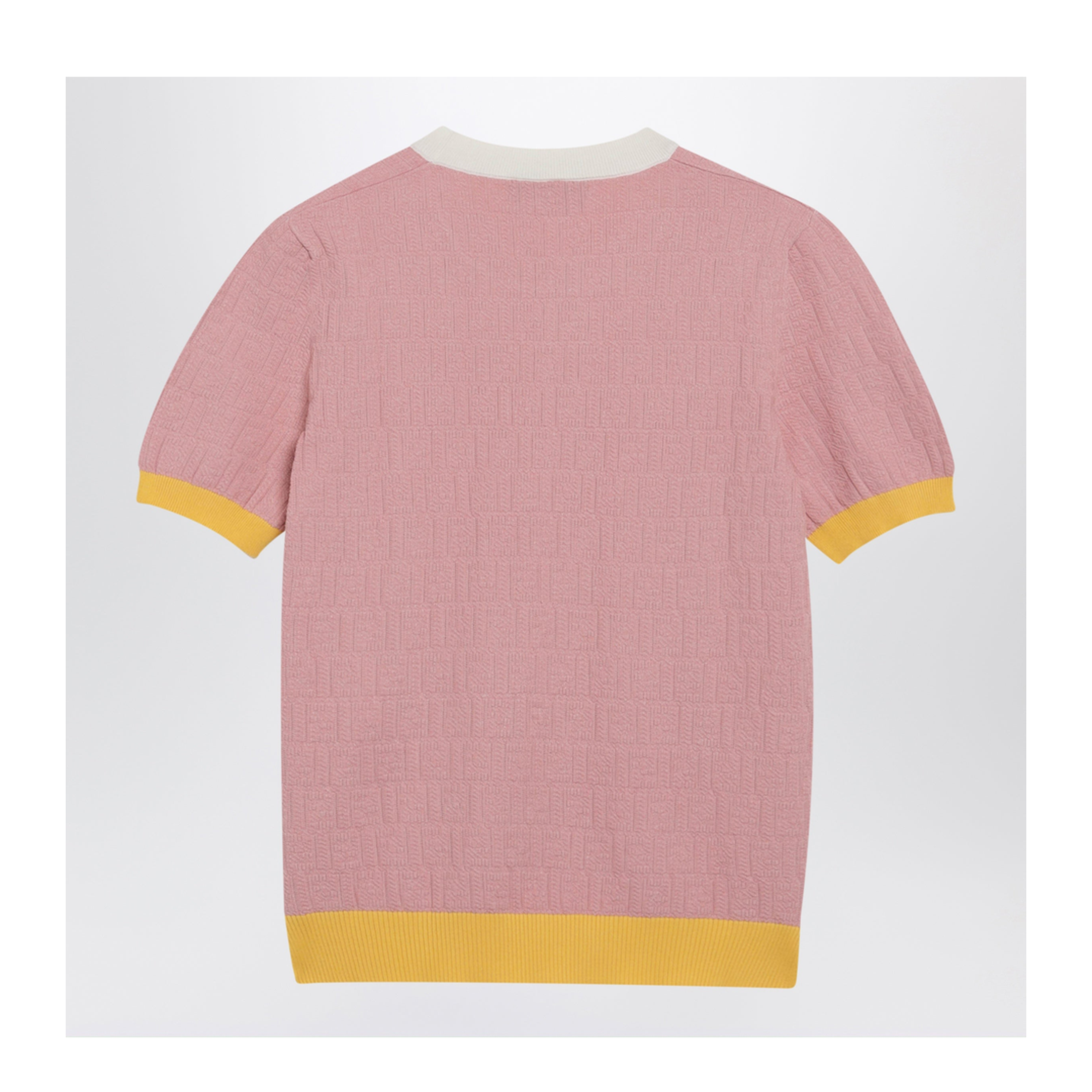 Pink Polo T-Shirt with Jacquard