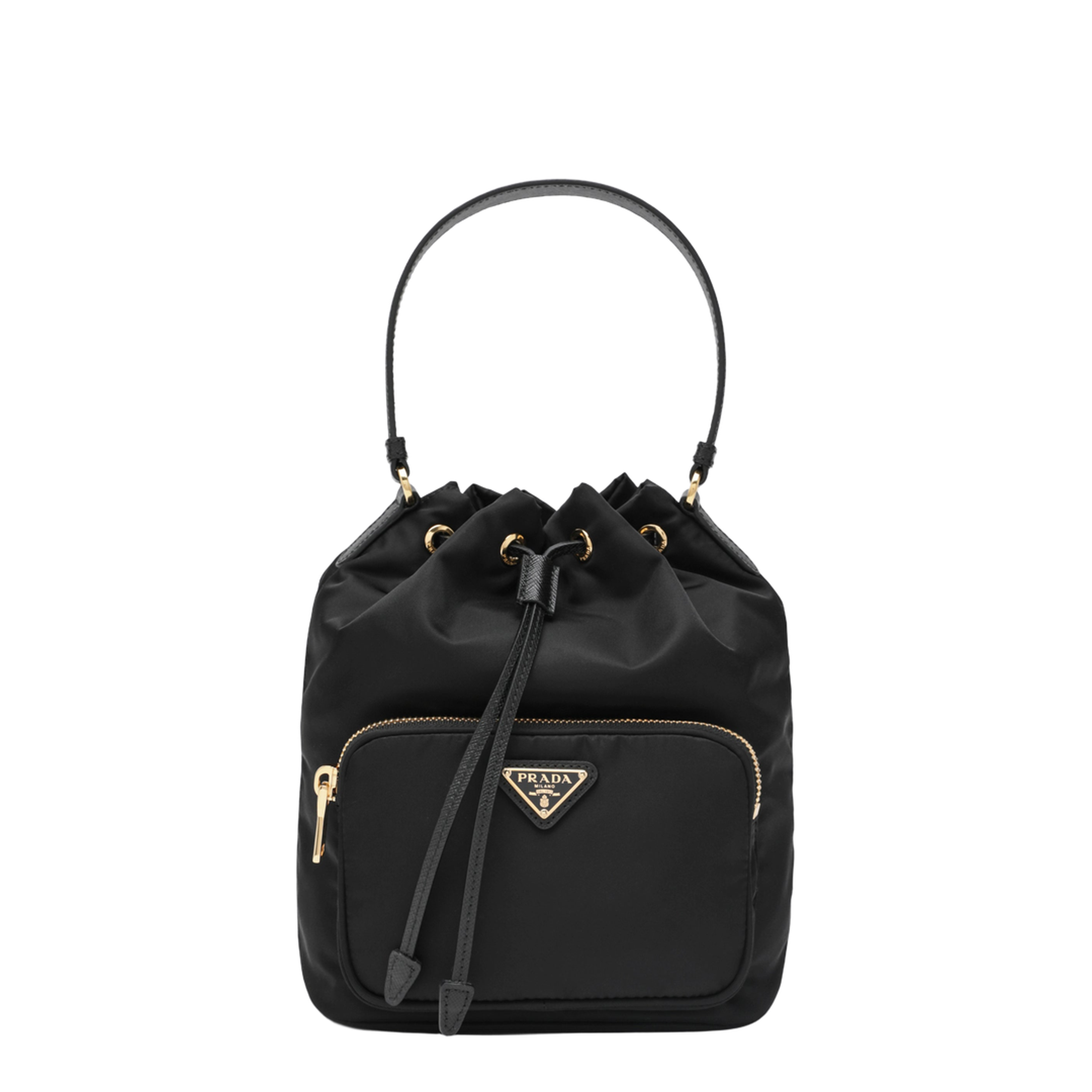 Black Re-Nylon Bucket Bag