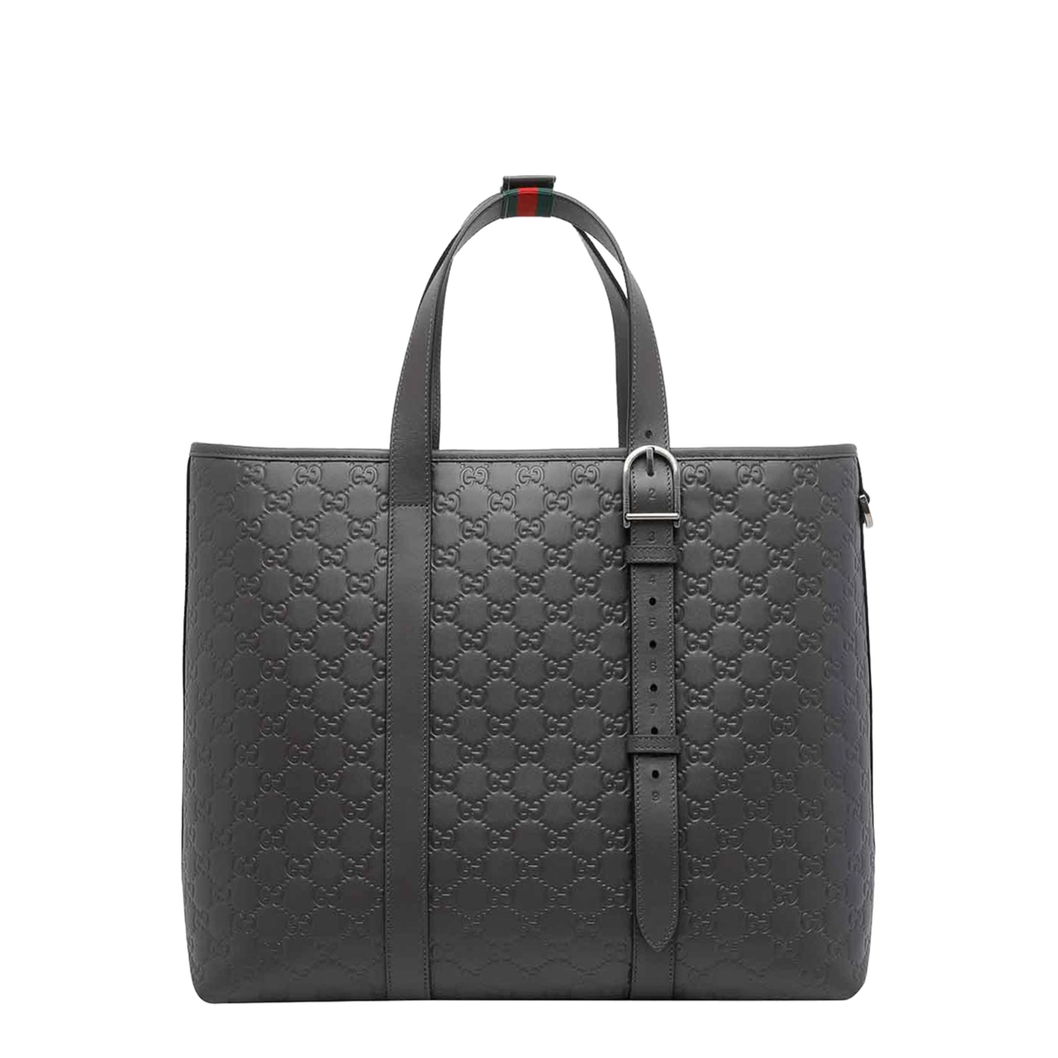Dark Grey Big Gg Emblem Shopping Bag
