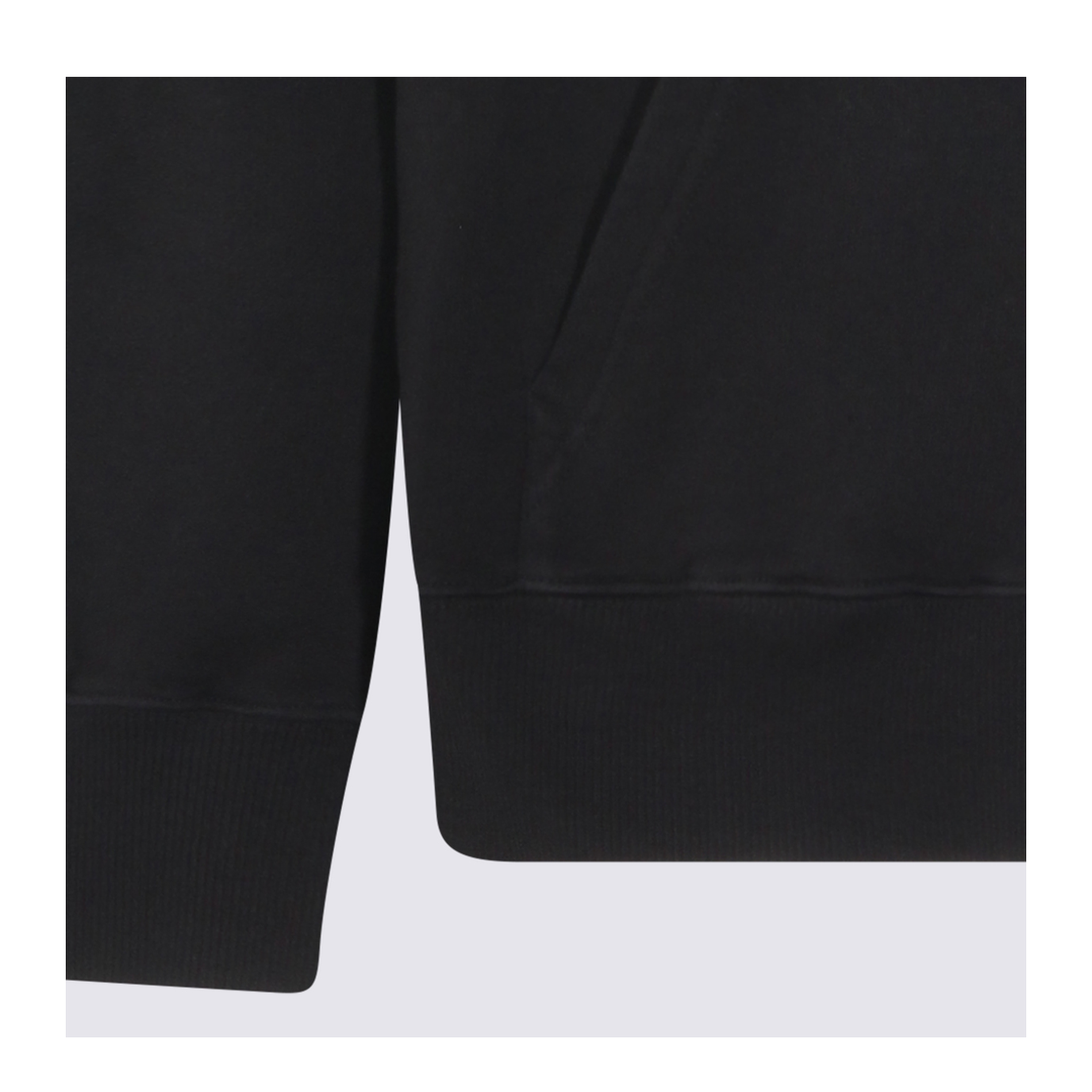 Black Front Pouch Pocket Adjustable Drawstring Hood Ribbed Cuffs Logo Patch Detailing