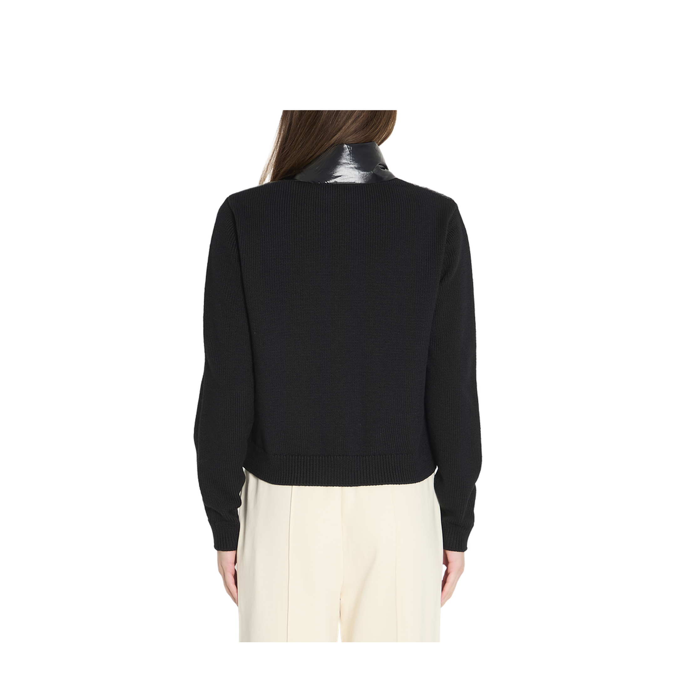 Padded Zip-Up Wool Cardigan