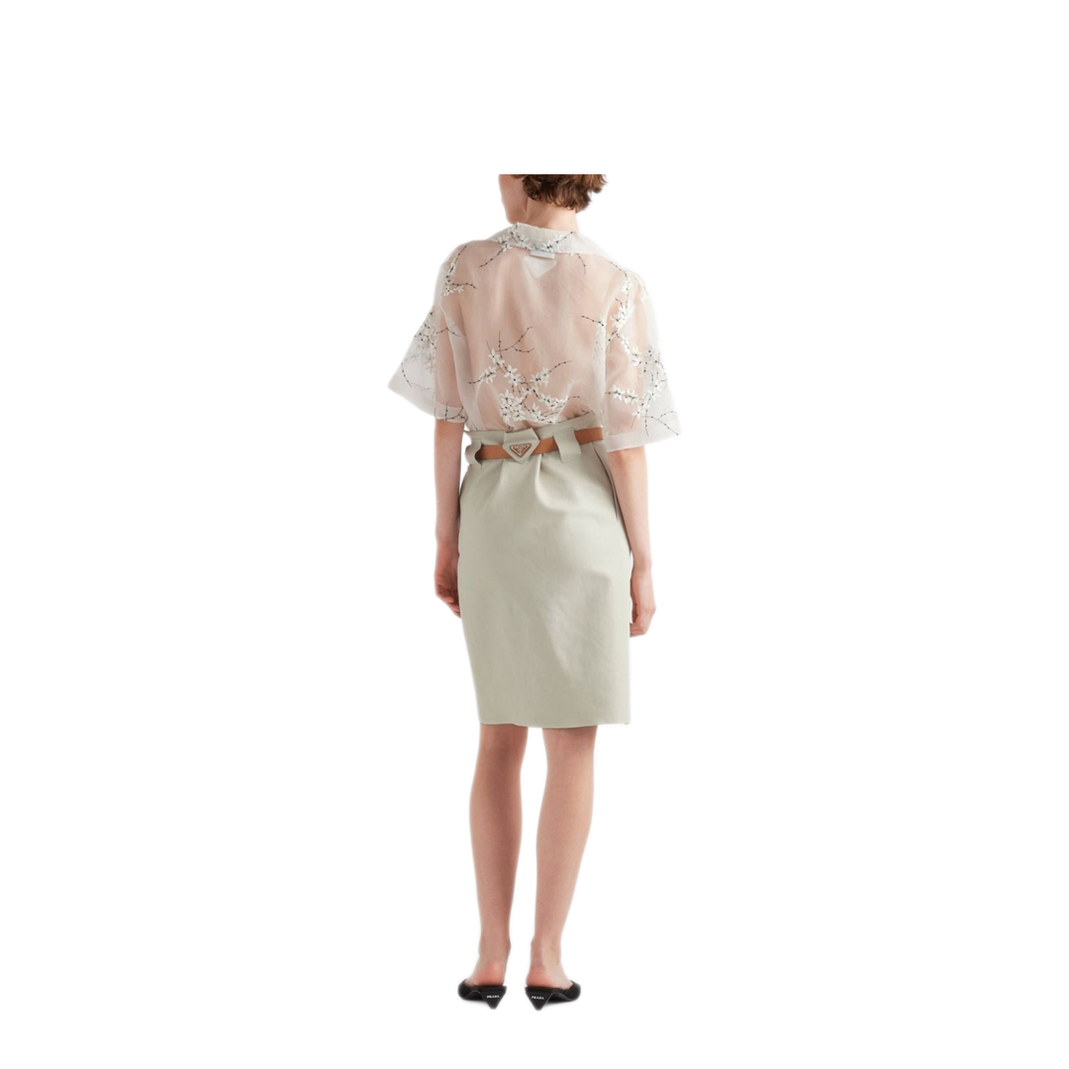 MAYFEYR - Prada - Floral-Embroidered Short-Sleeved Sheer Shirt - P433BRS18214KFF0009