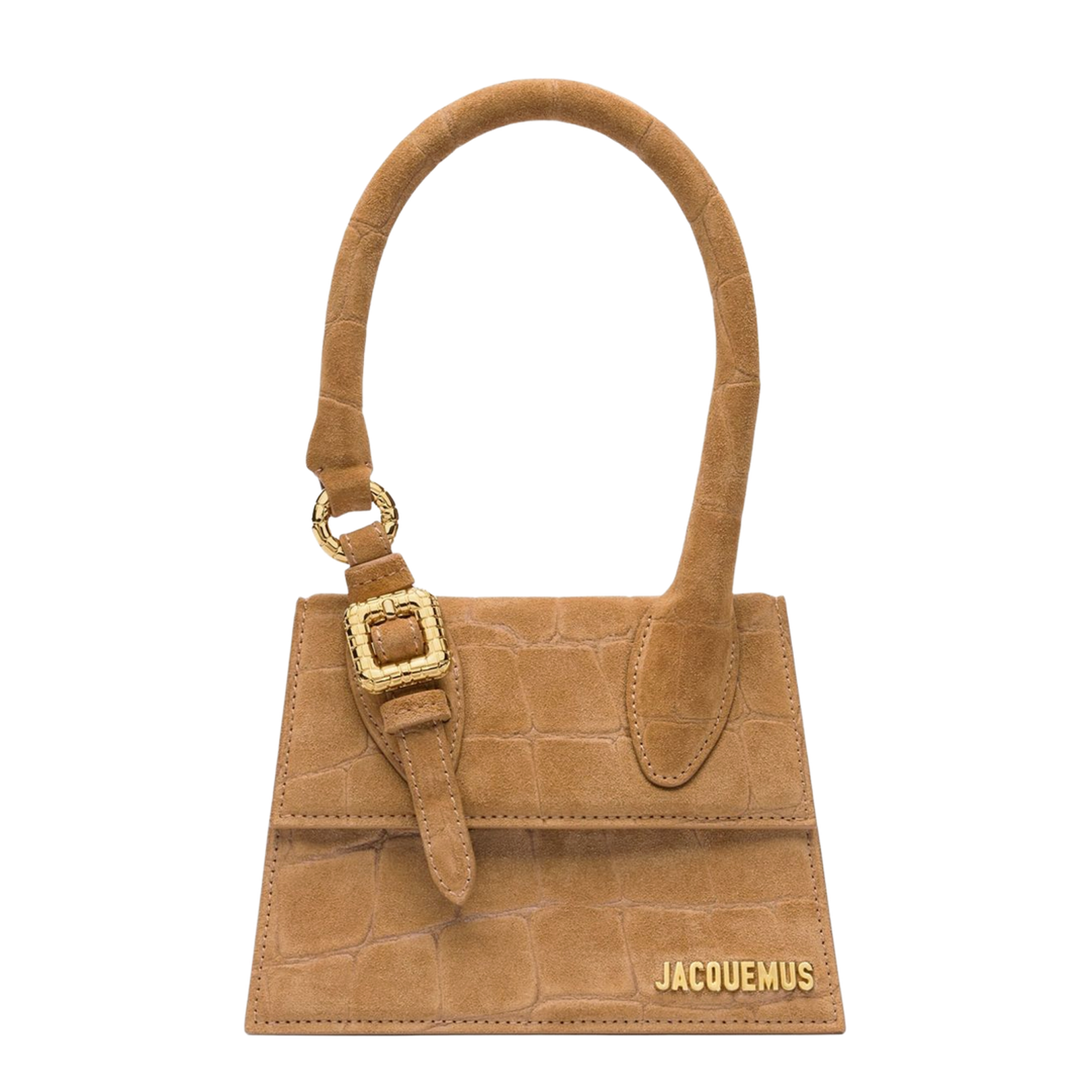 Foldover Top Handbag in Camel Brown