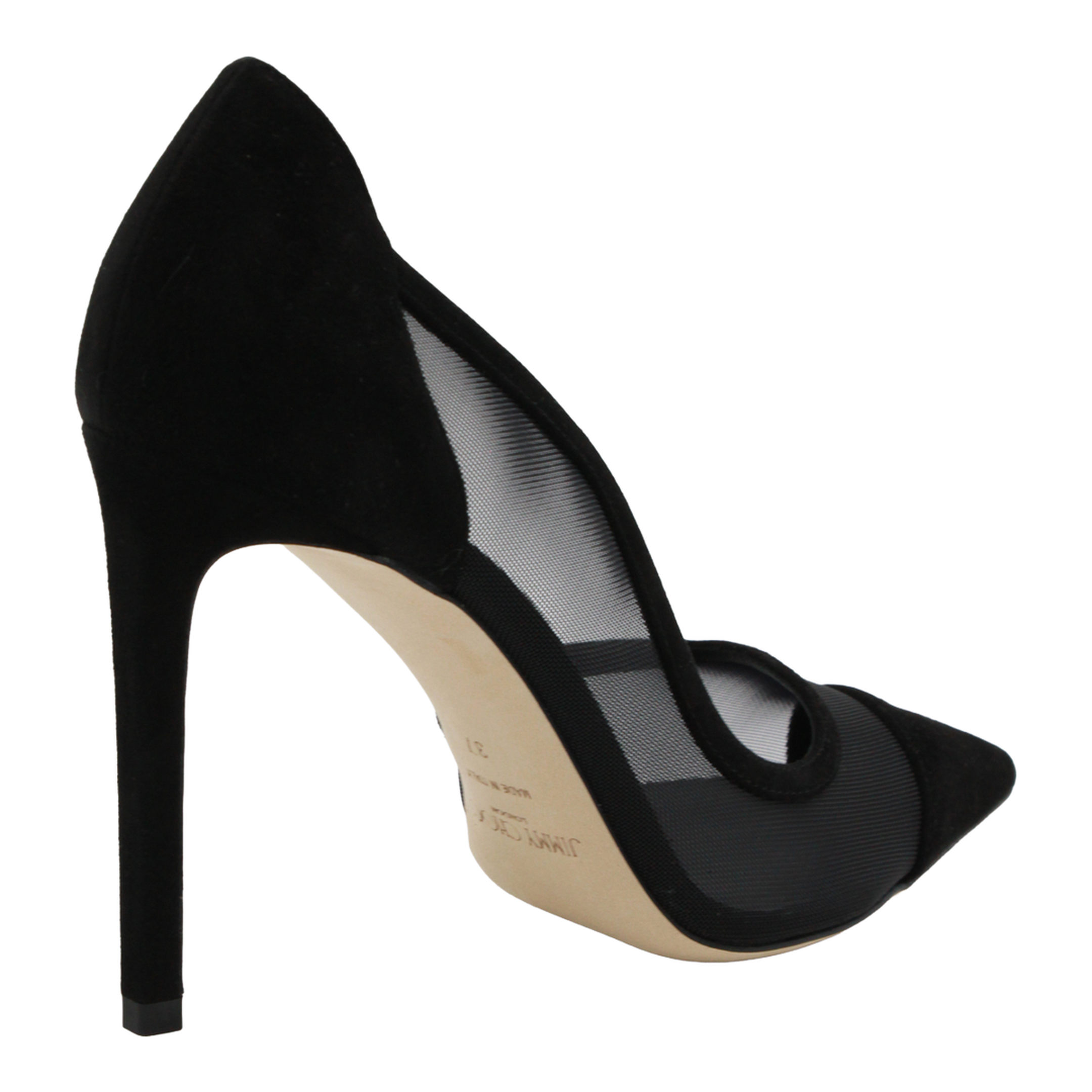 Brigitte 100 Pumps in Black Suede and Mesh
