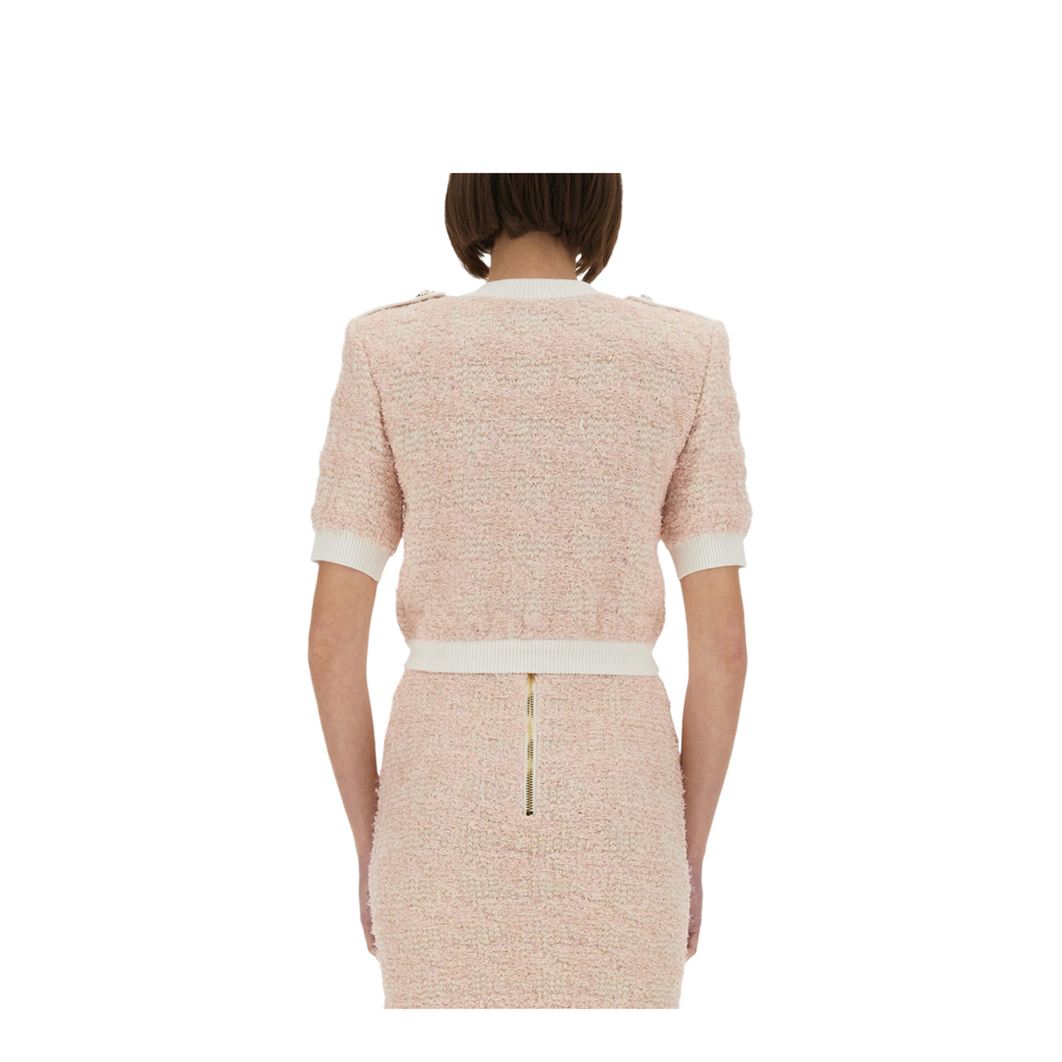 Short-Sleeved Knit Cardigan