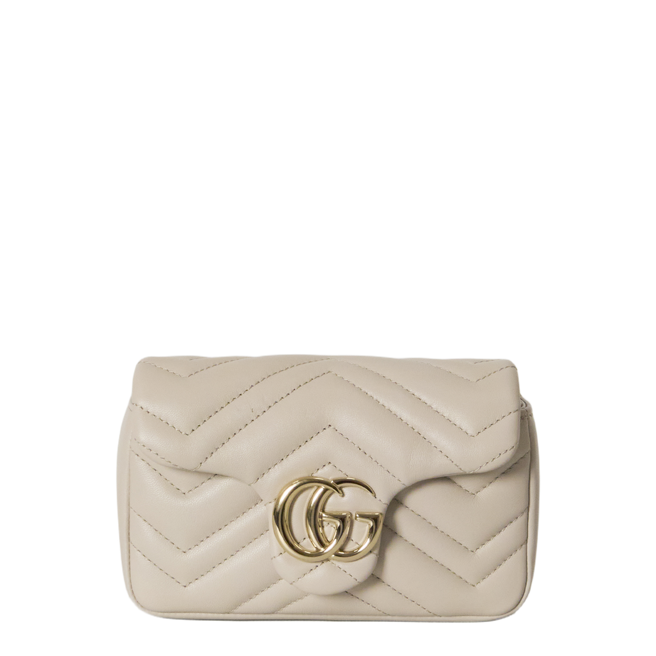 GG Marmont Mini Shoulder Bag Nappa Leather - Light Grey
