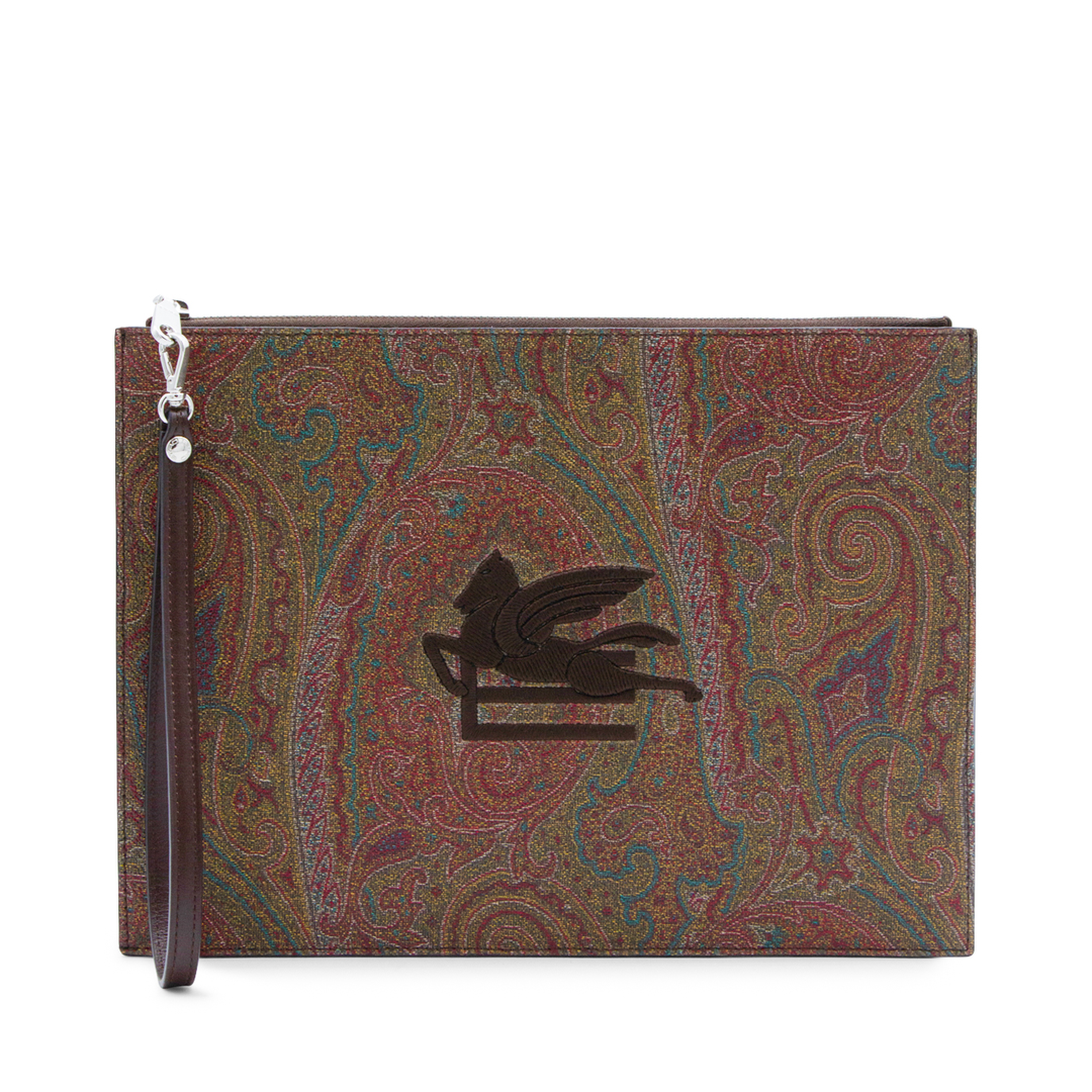 Jacquard Clutch Bag - Brown
