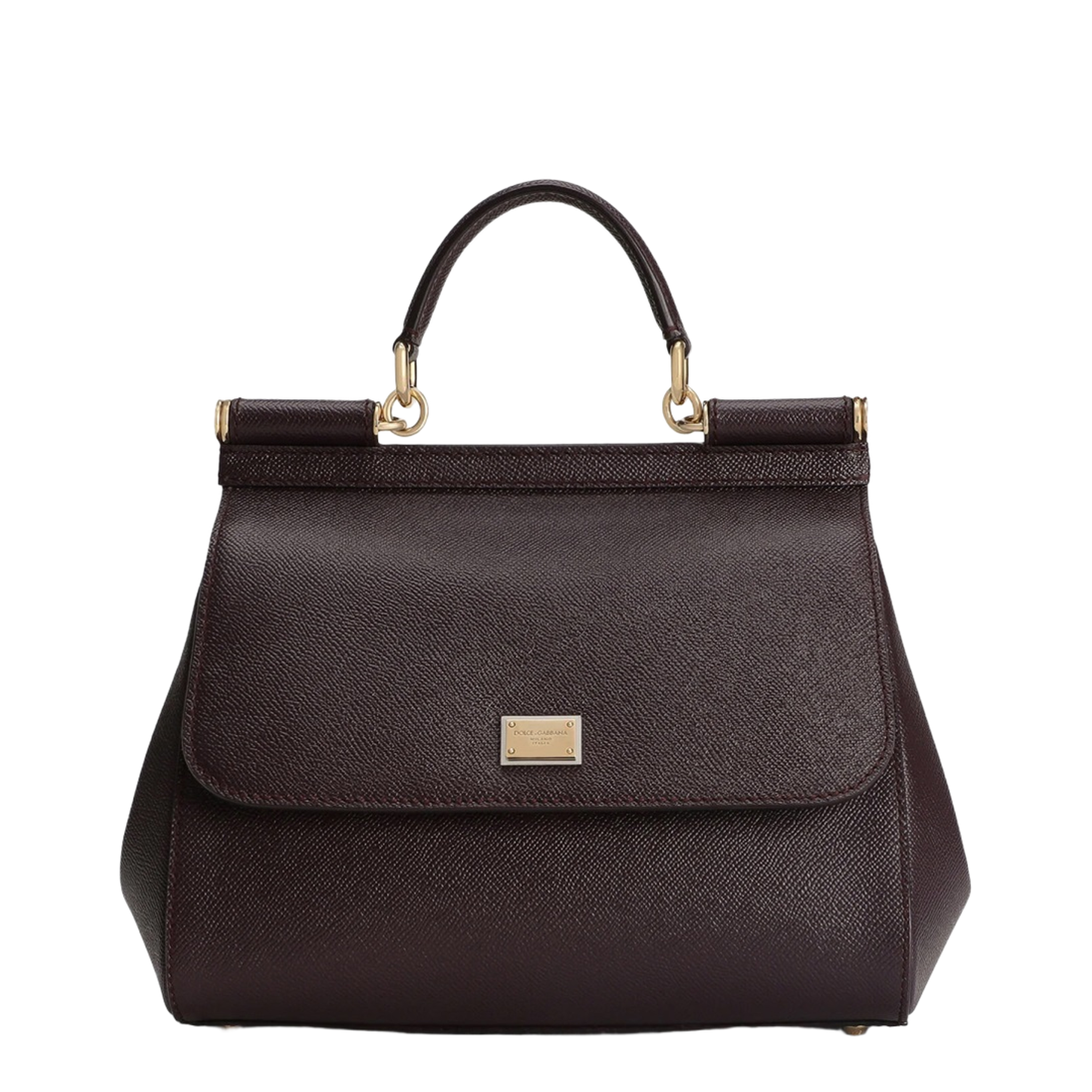 Sicily Large Calfskin Handbag - Bordeaux