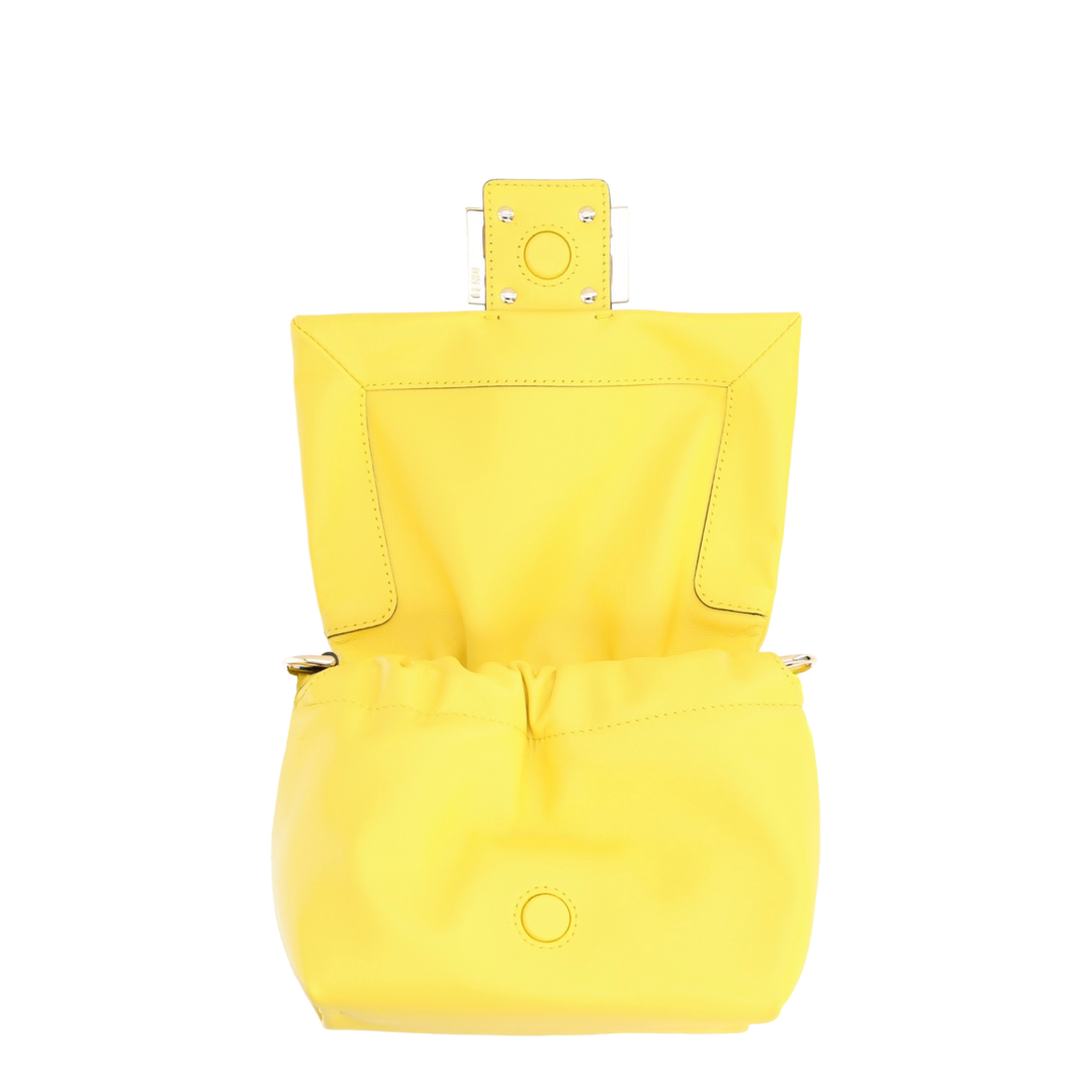 Mamma Baguette Small Lamb Leather Handbag - Giallo