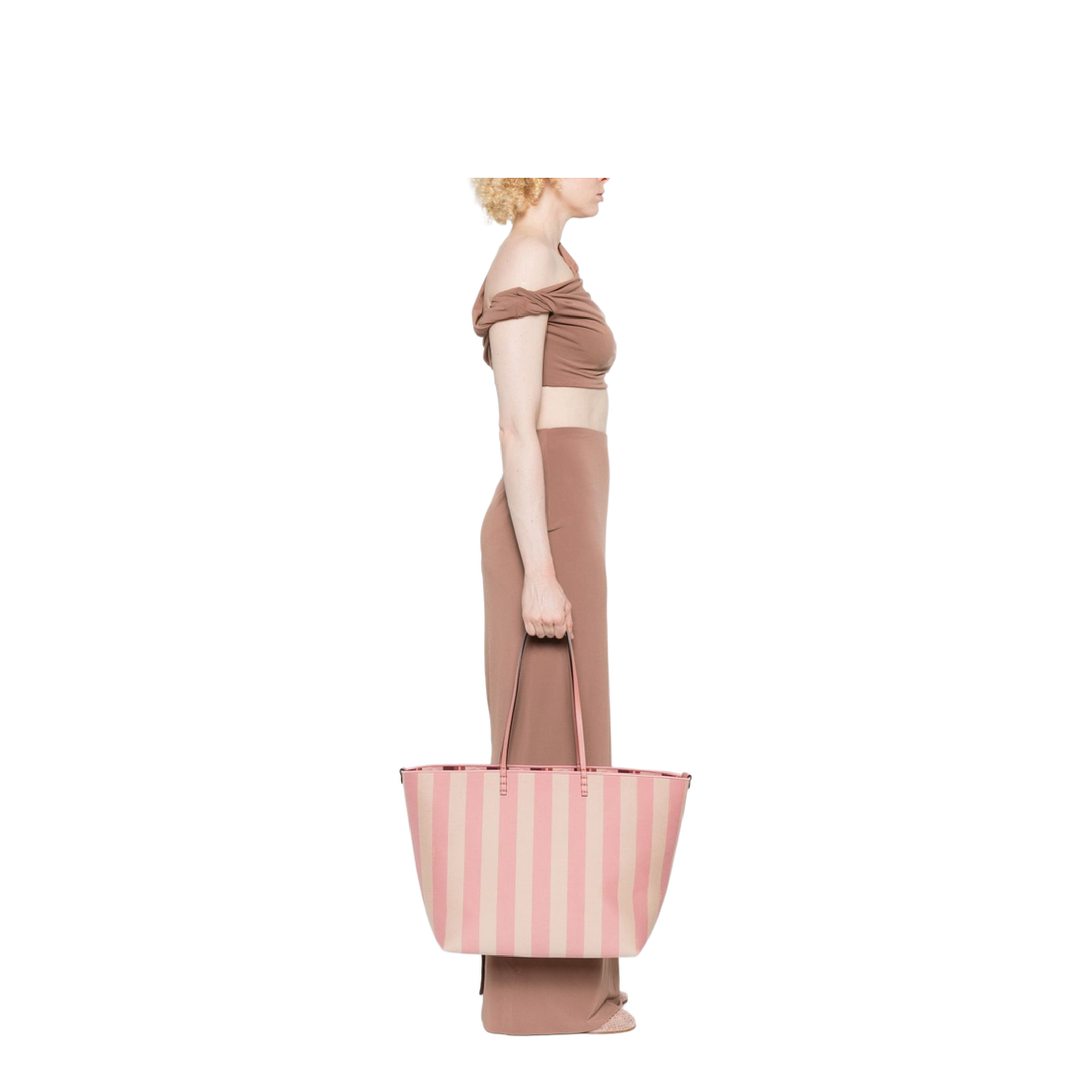 Roll Large Canvas Tote Bags - Pastel pink