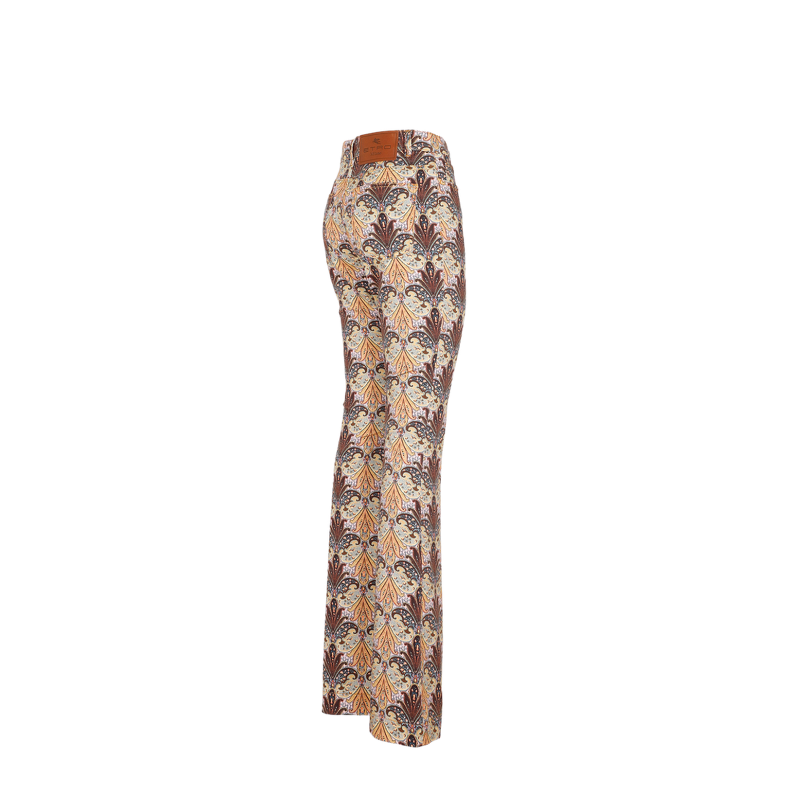 Graphic-print flared jeans