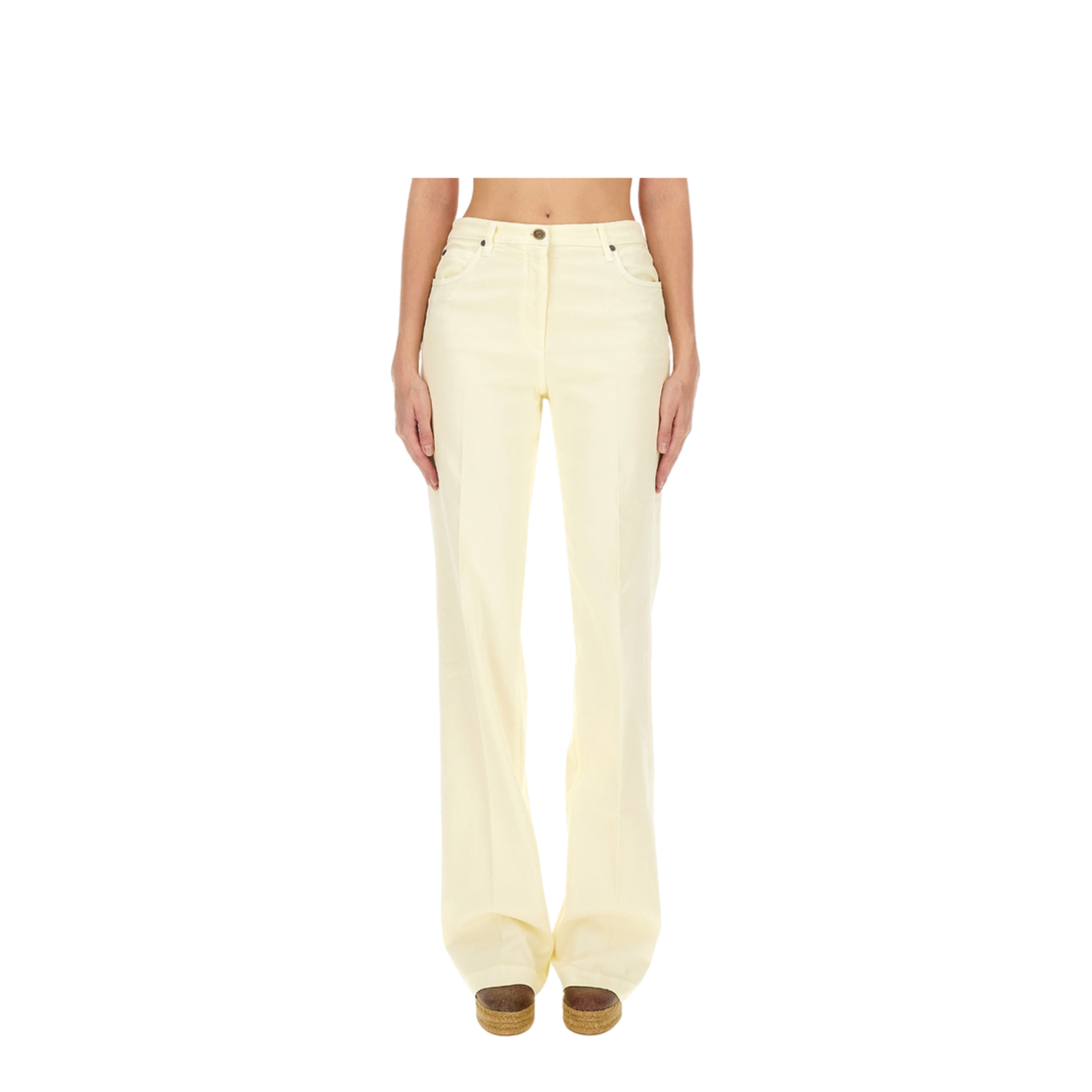 Embroidered-Detail Five-Pocket Design Jeans