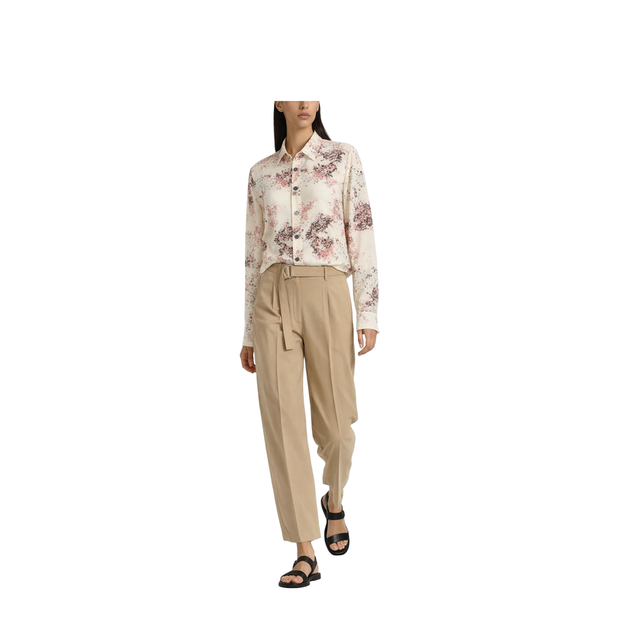 Belted Pleated Trousers