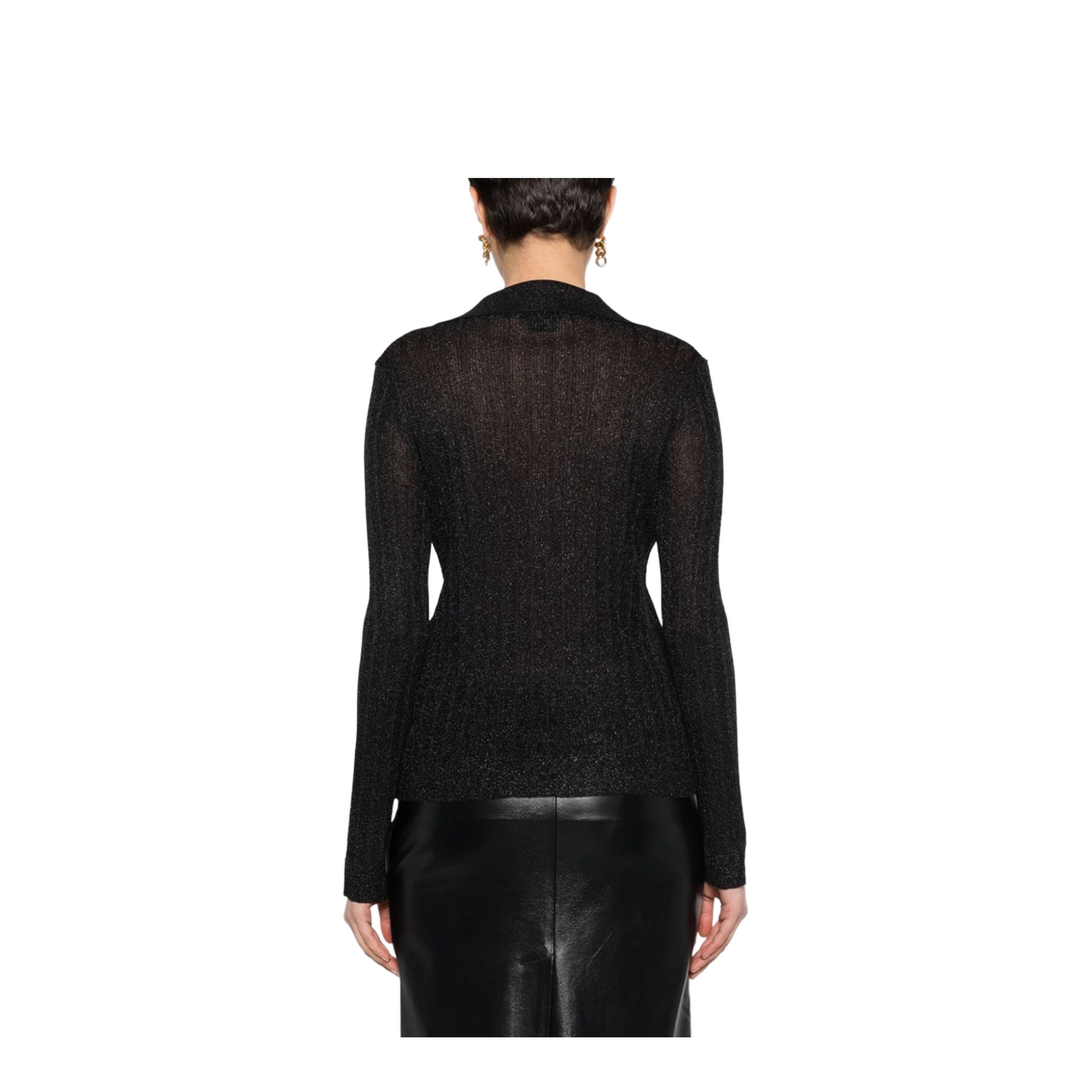 Ribbed Lurex Polo Shirt