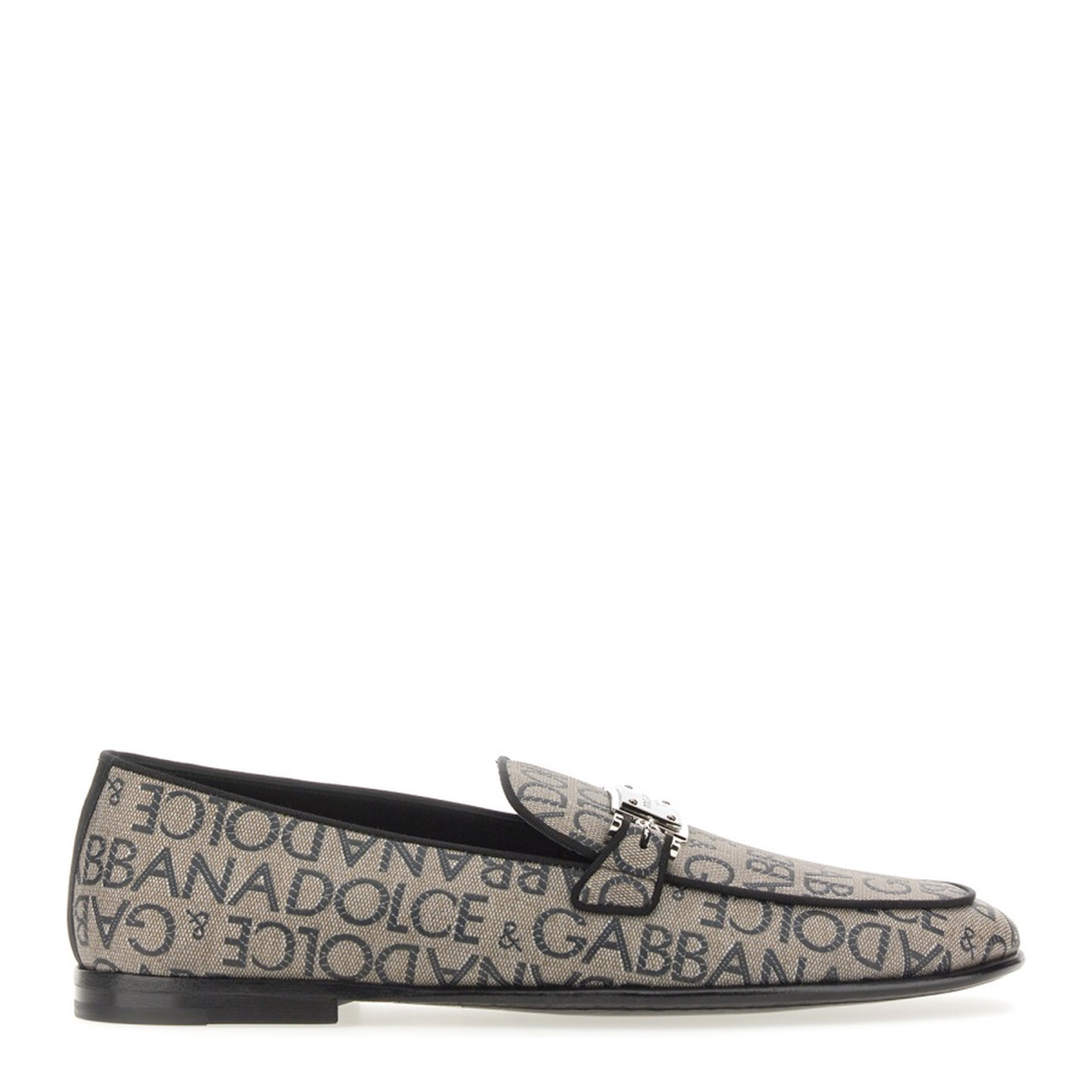 Loafers with all-over lettering logo print