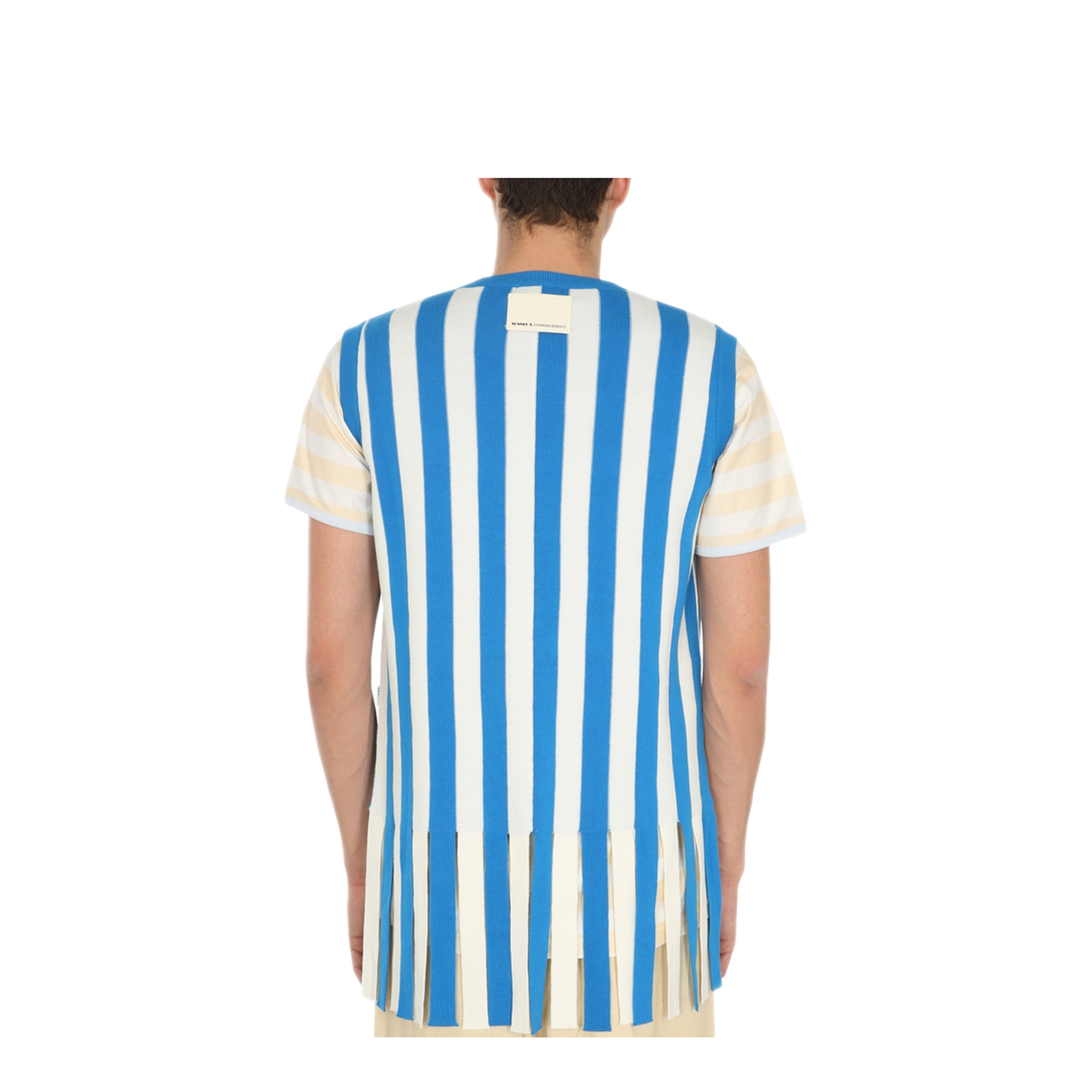 MAYFEYR - Sunnei - Sweater With Striped Pattern - SN1PXM008001TTF01WHITETURQUOISE