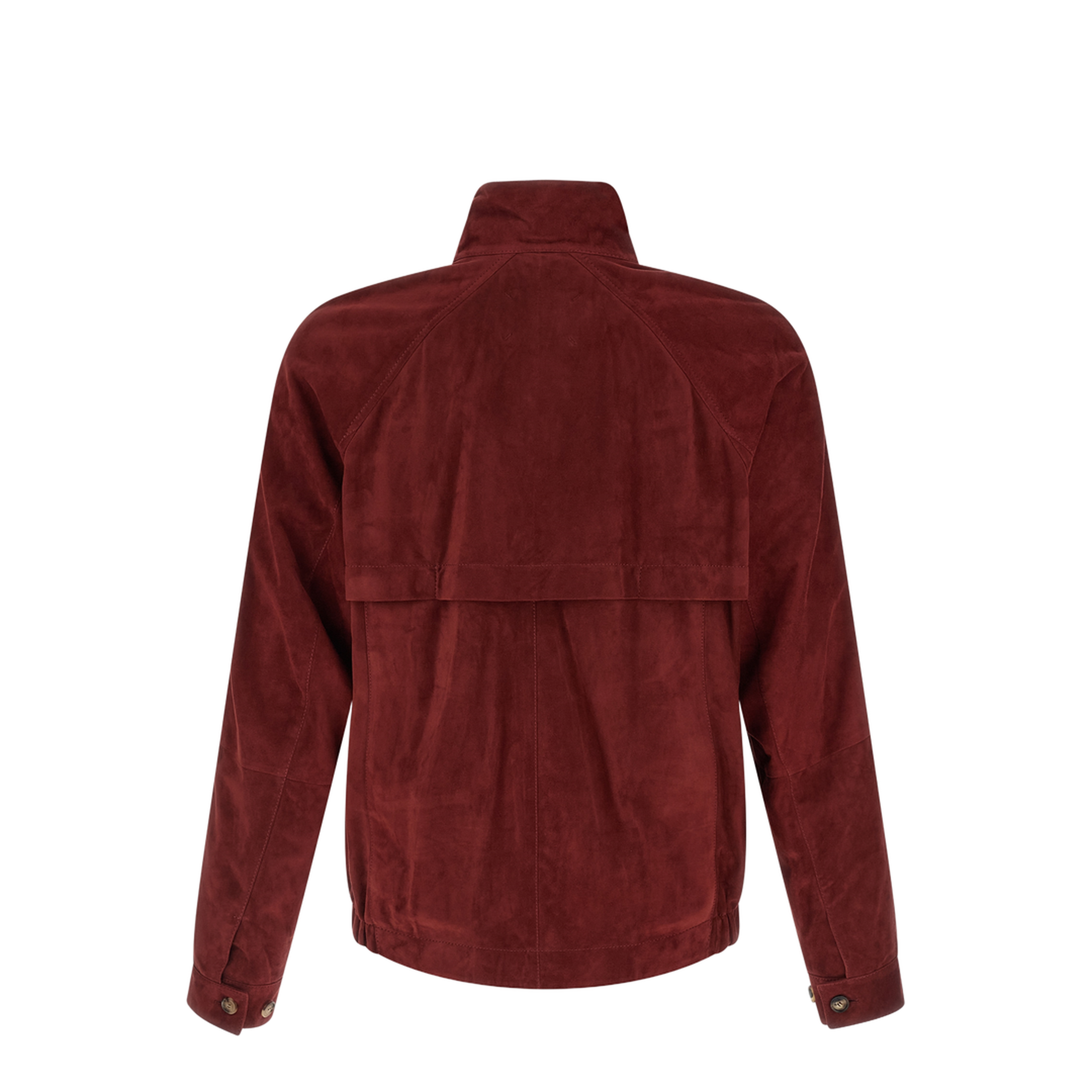 Stand-Collar Suede Jacket