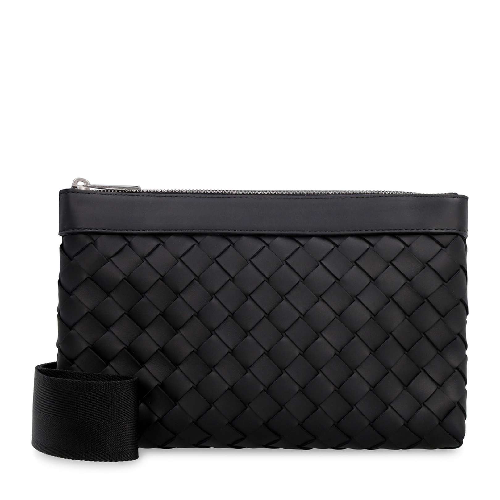 Intrecciato Leather Shoulder Bags - Black