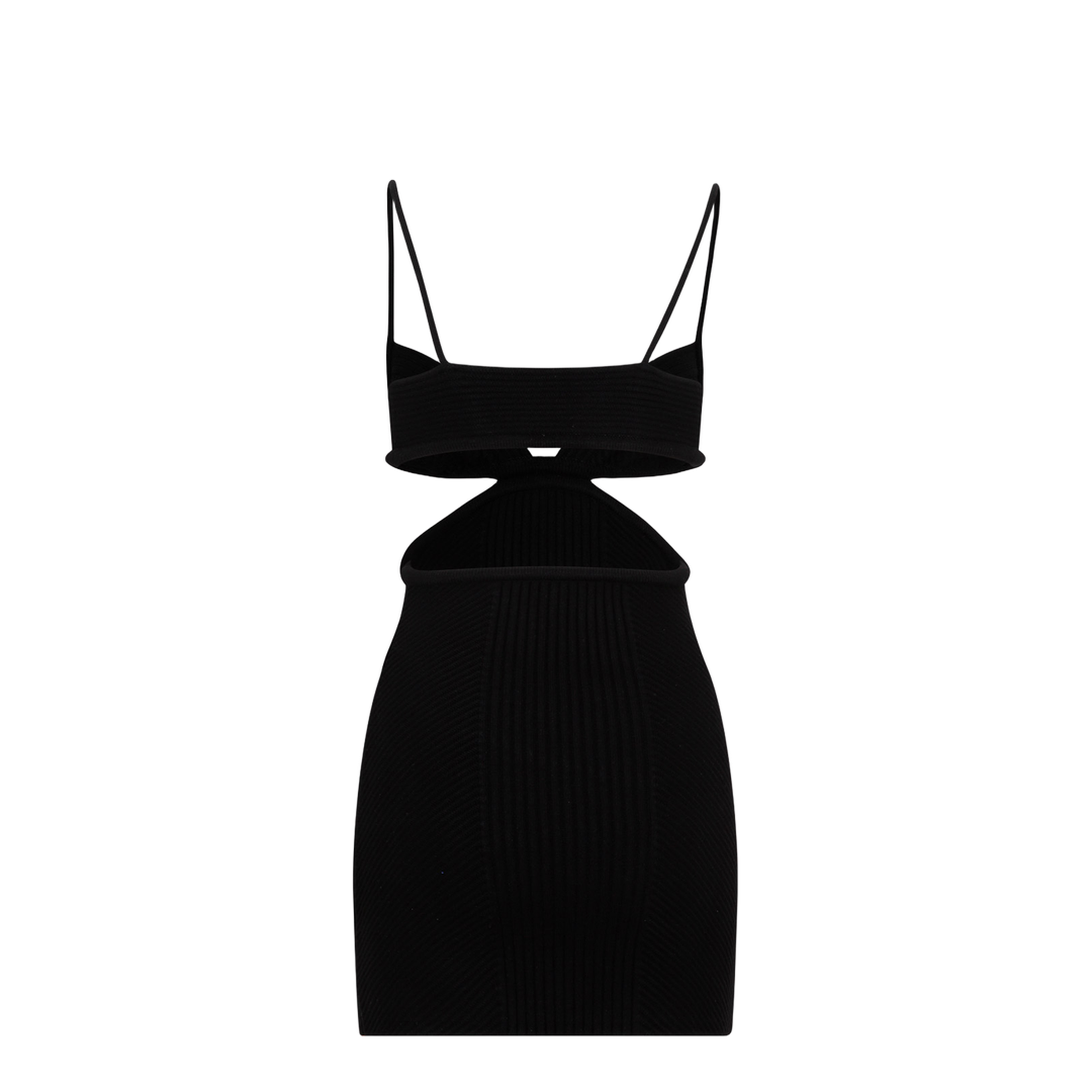 Black Cut Out Ribbed Mini Dress