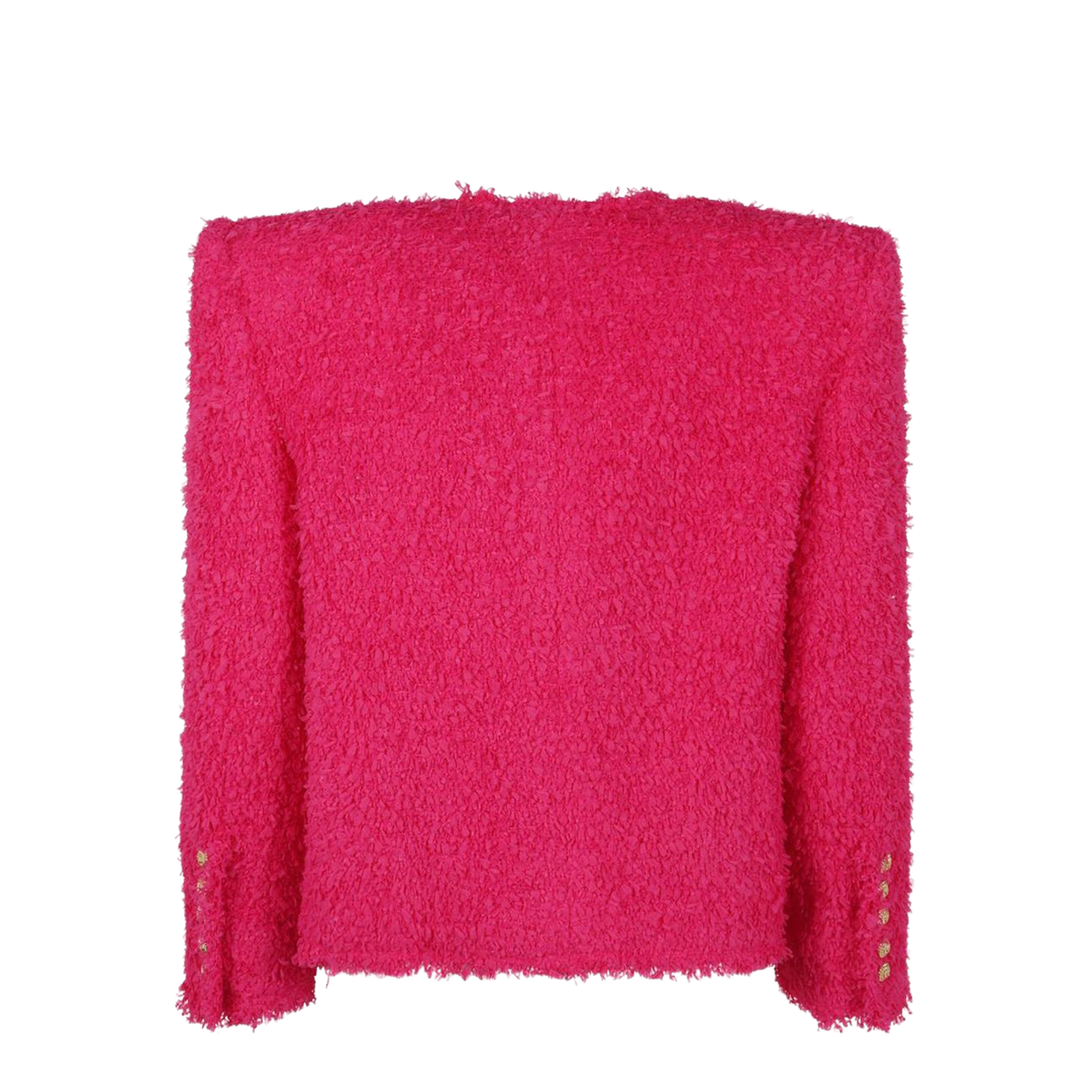 8 Button Tweed Spencer Jacket Rosa