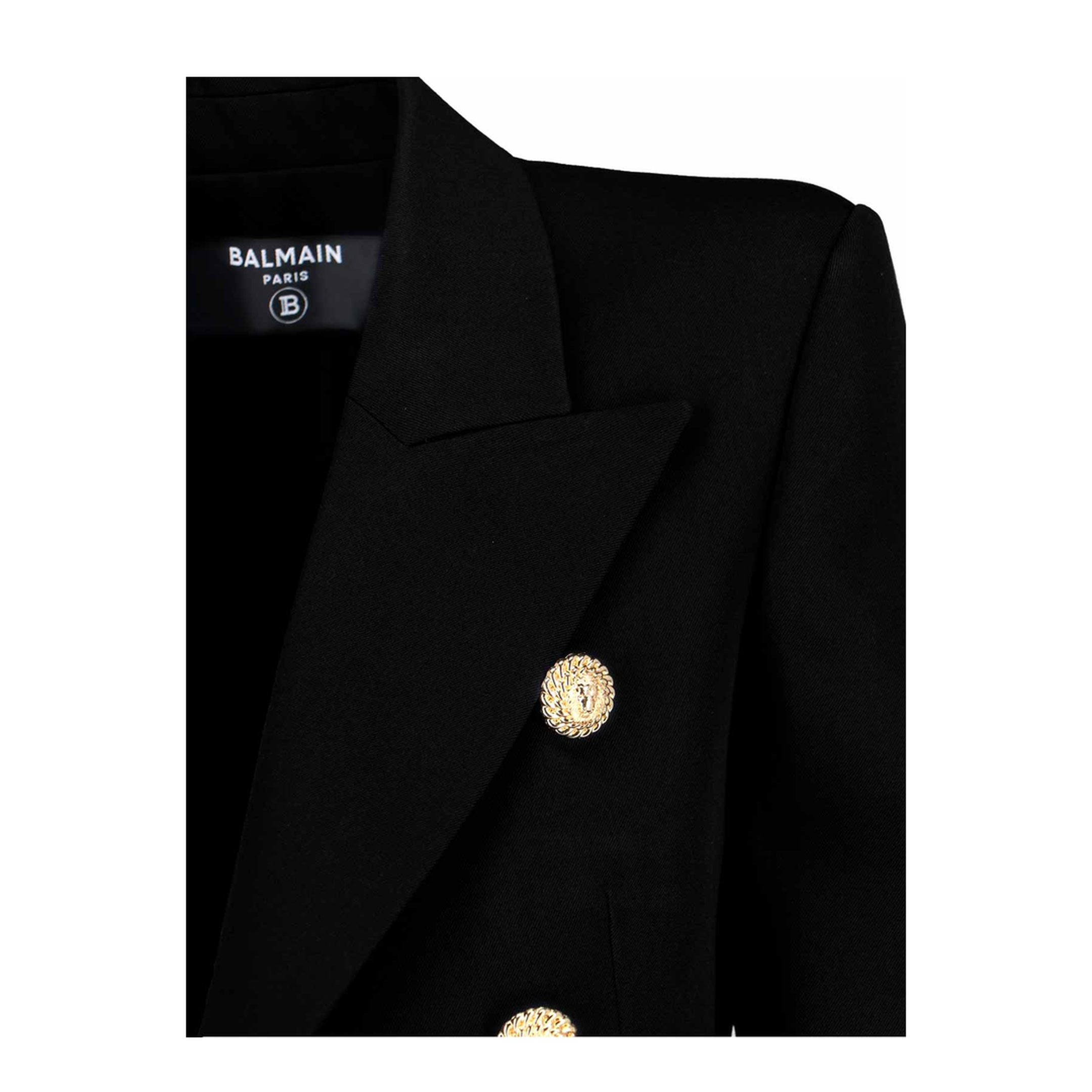 Black Virgin Wool 6-Button Jacket