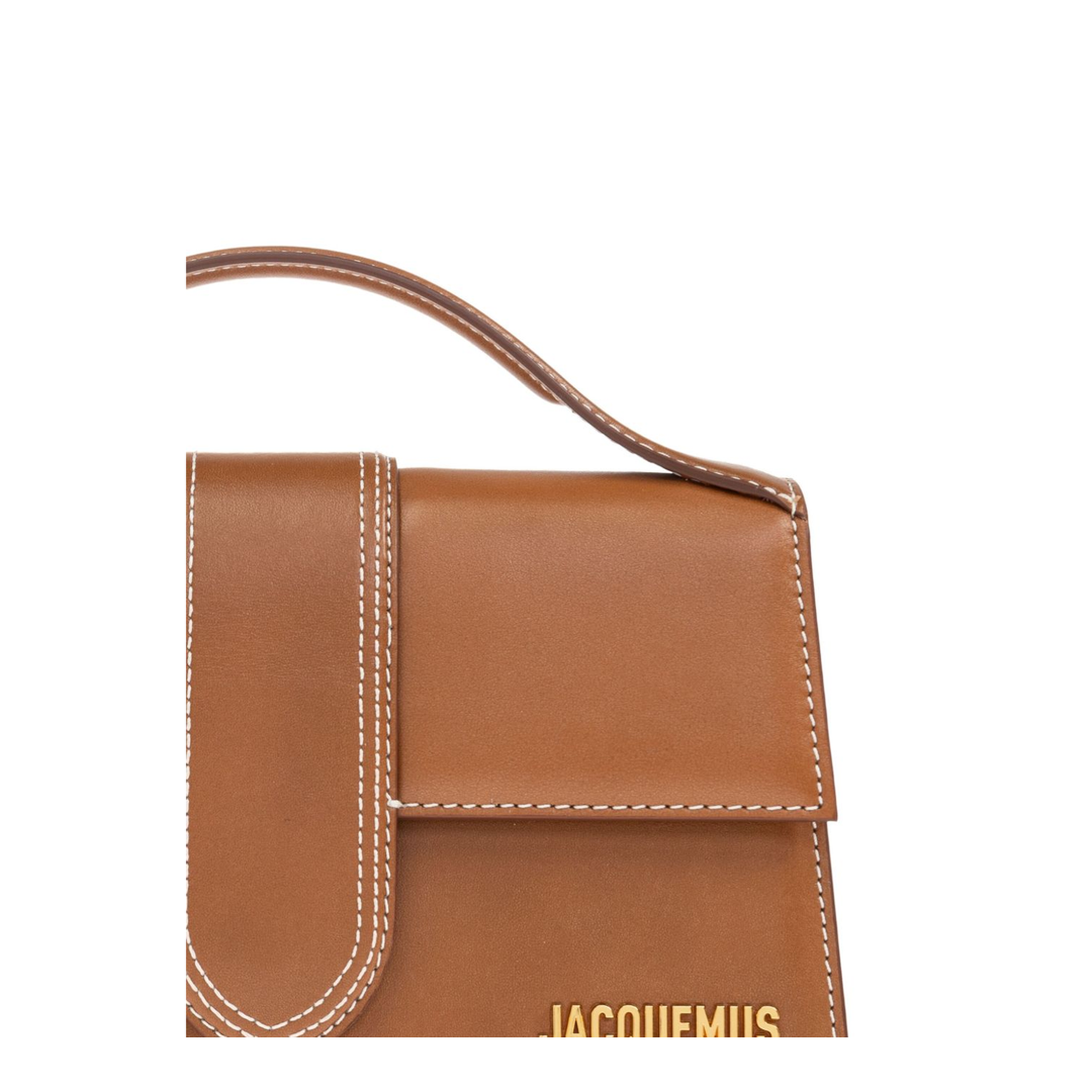 Bambino Large Calfskin Top-Handle Bag - Light Brown